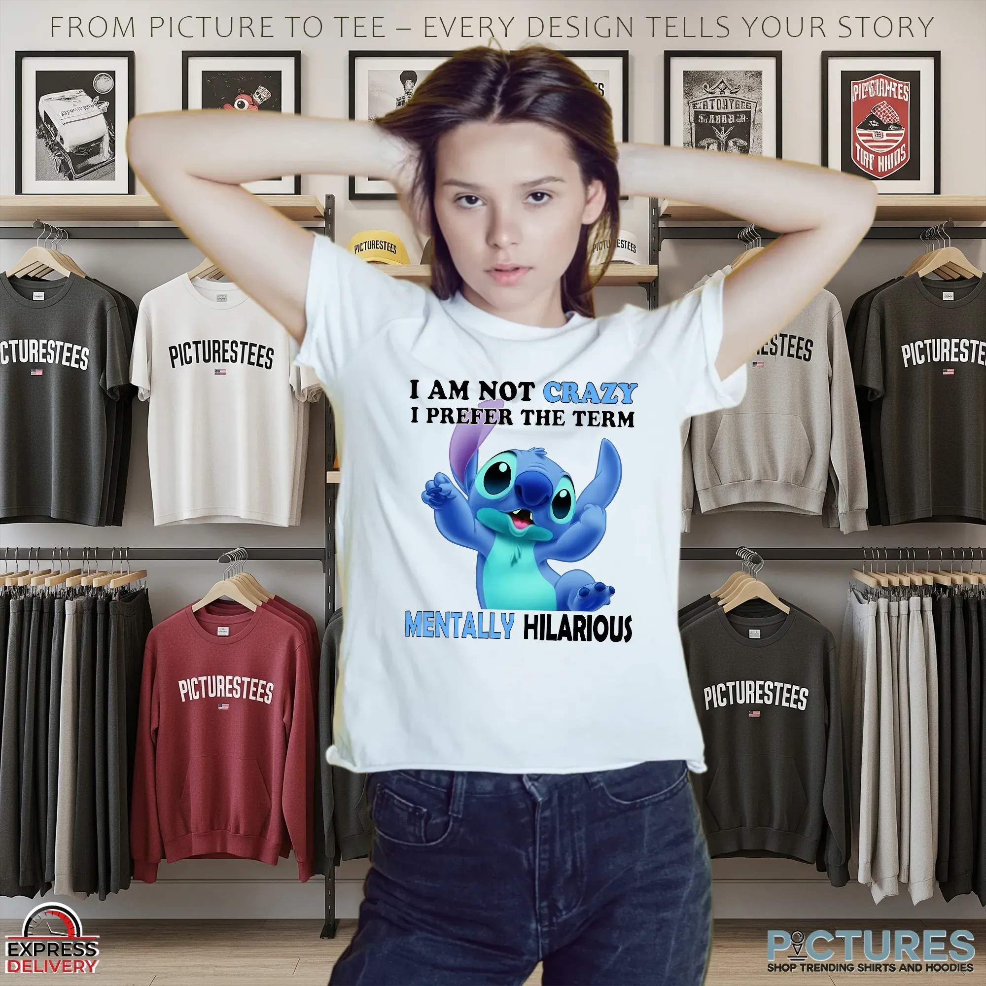 Lilo & Stitch I Am Not Crazy I Prefer The Term Mentally Hilarious Shirt