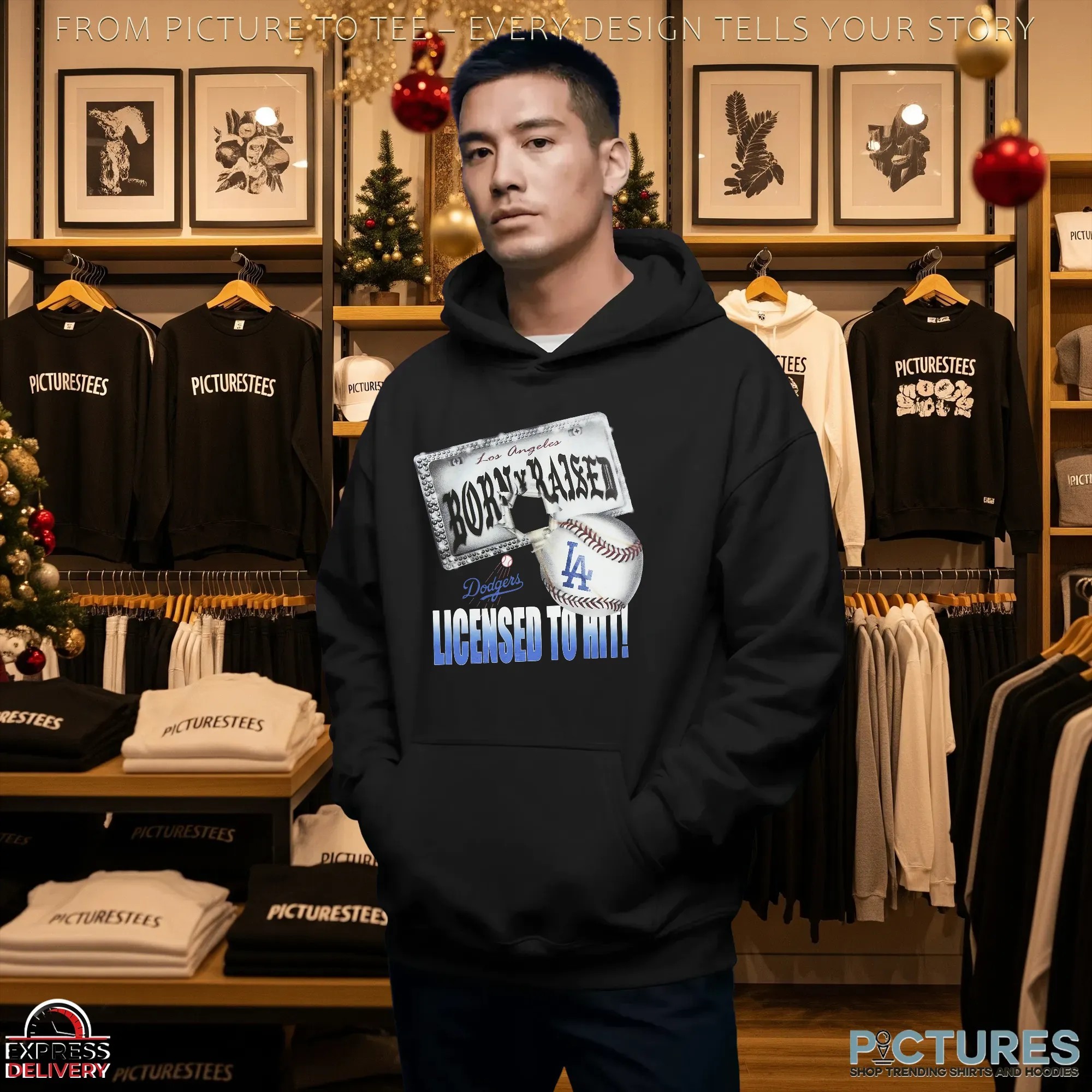 Los Angeles Dodgers New Era Born x Raised Licensed To Hit Mashup T Shirt