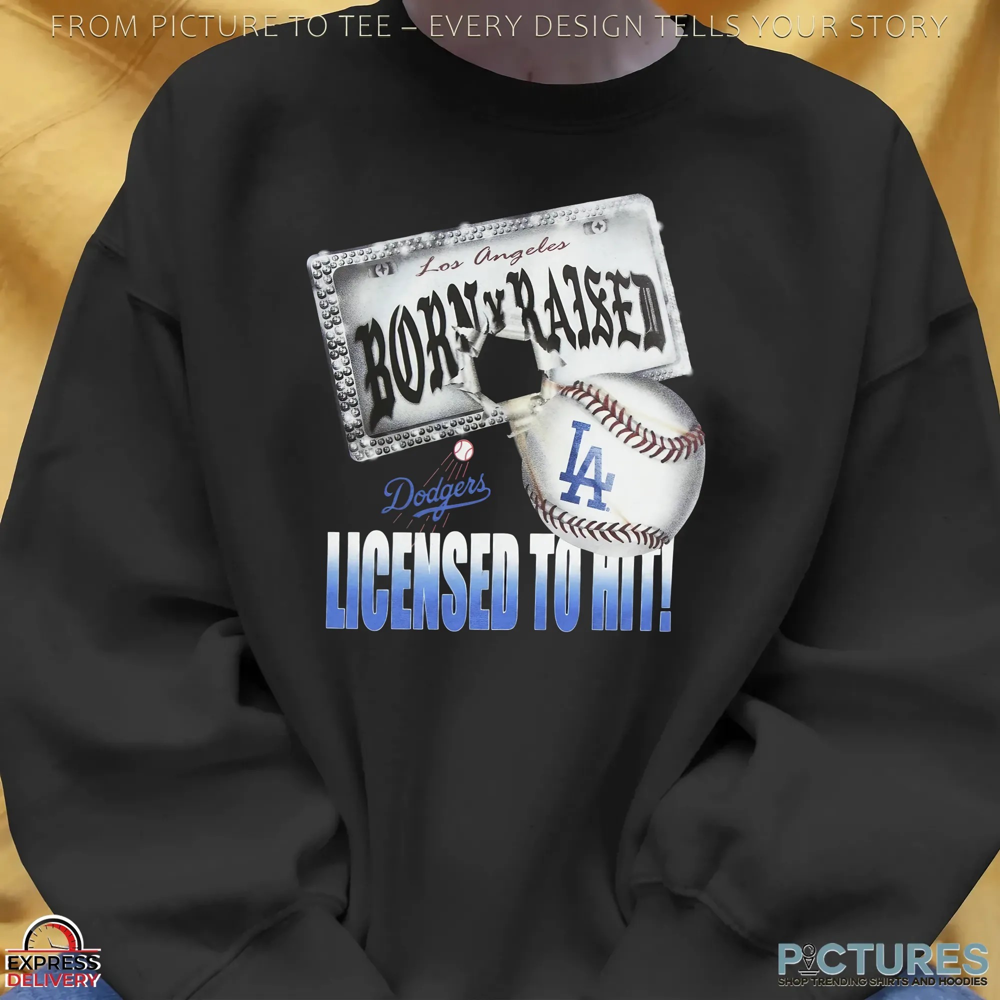 Los Angeles Dodgers New Era Born x Raised Licensed To Hit Mashup T Shirt