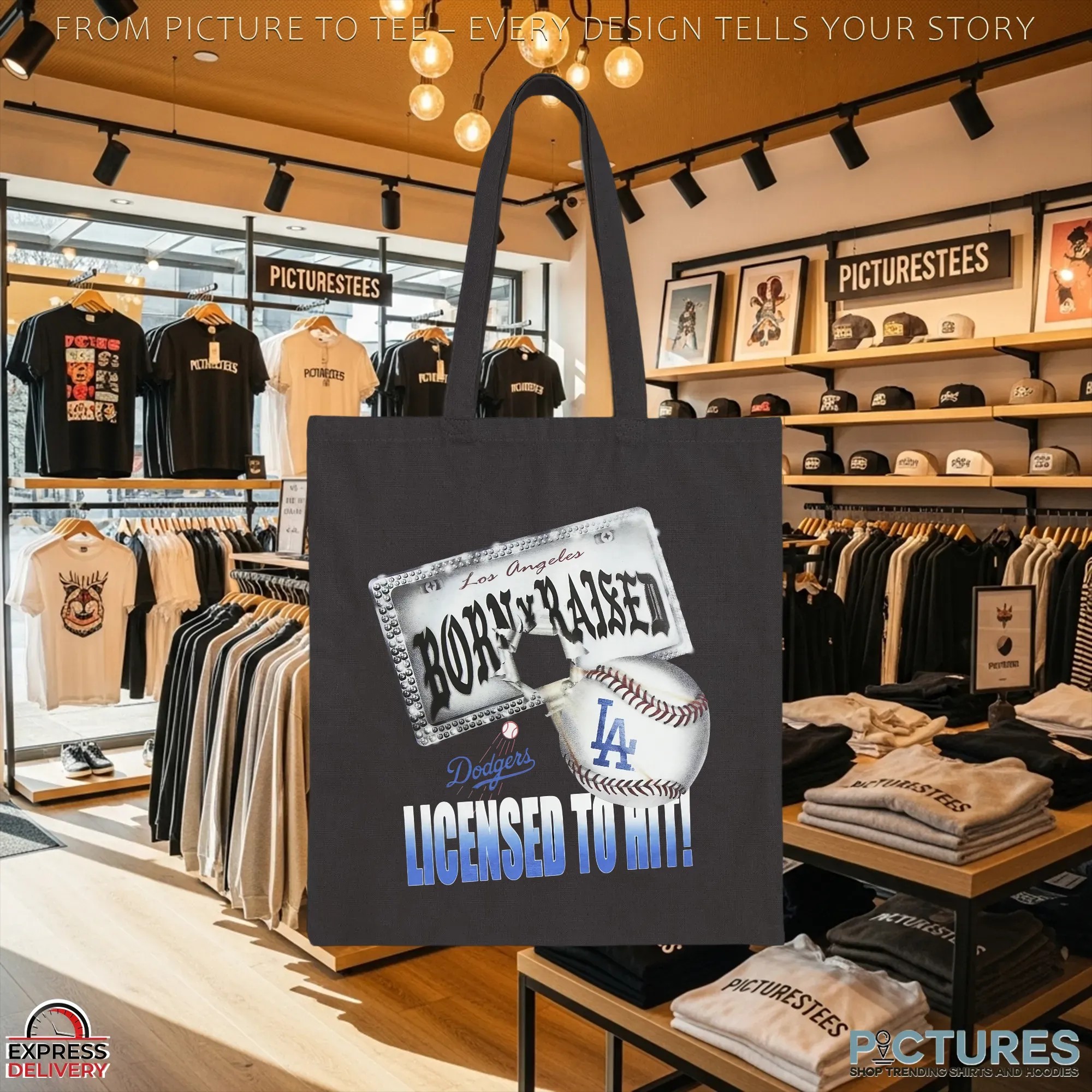 Los Angeles Dodgers New Era Born x Raised Licensed To Hit Mashup T Shirt