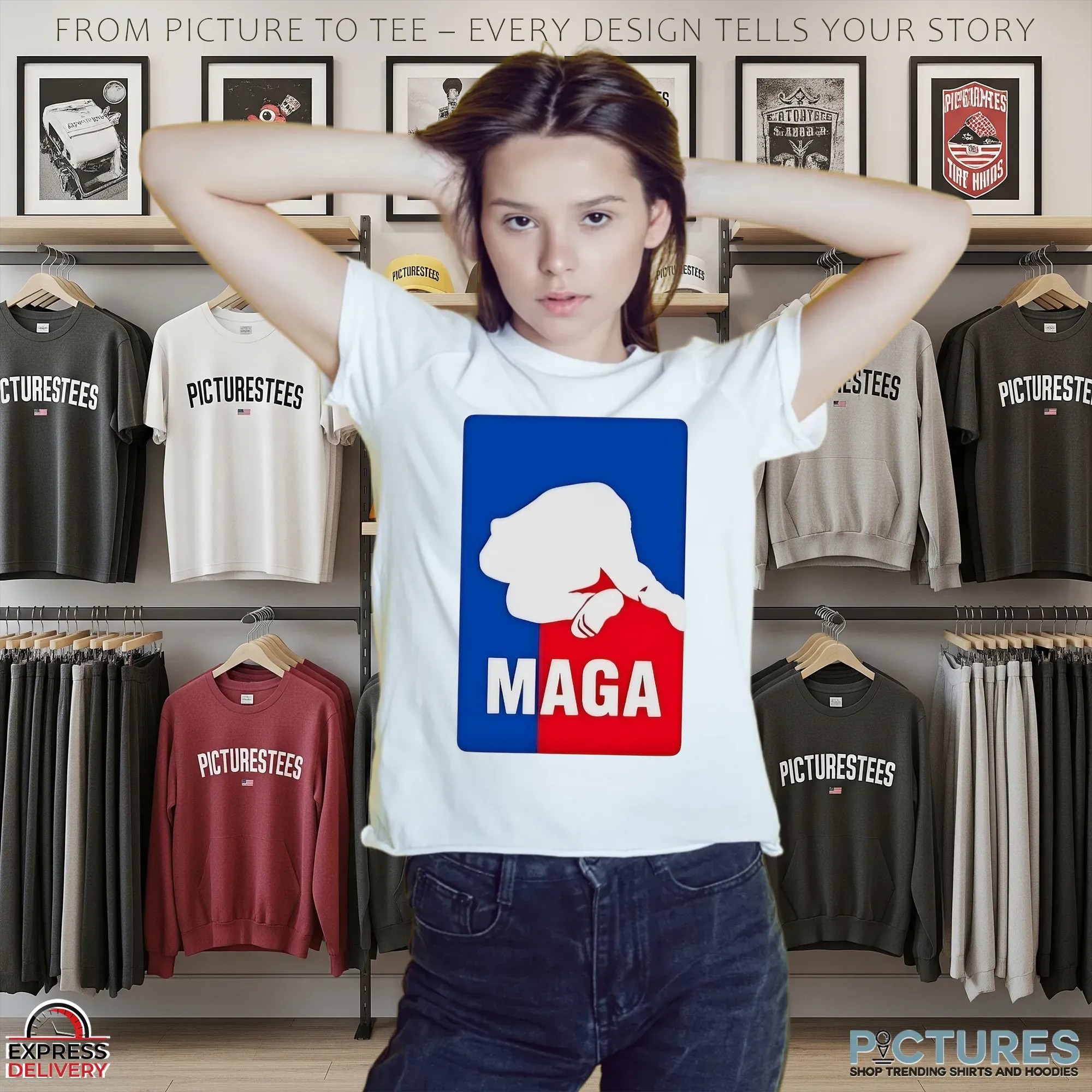Loudmouth Face Plant Maga NBA Logo Parody Shirt
