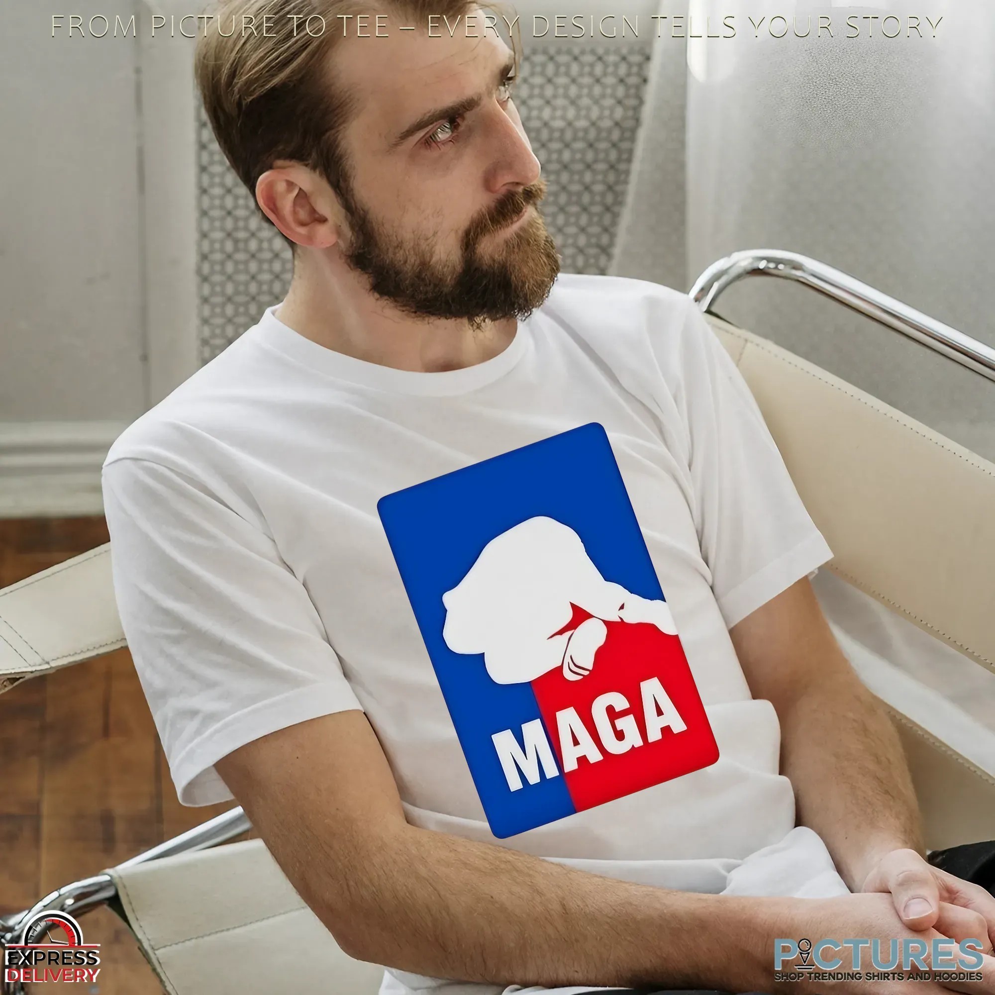 Loudmouth Face Plant Maga NBA Logo Parody Shirt Loudmouth Face Plant Maga NBA Logo Parody Shirt