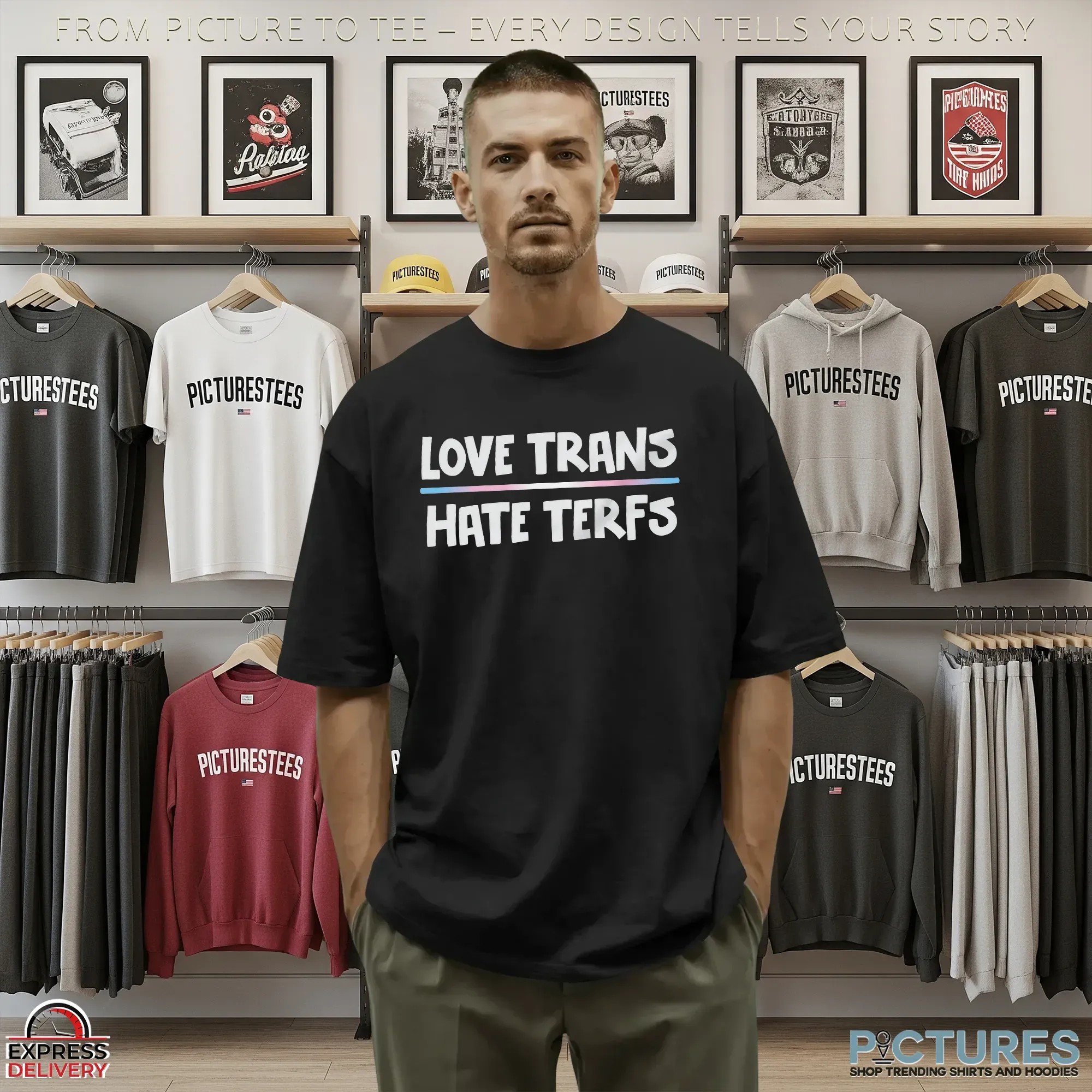 Love Trans Hate TERFs T Shirt