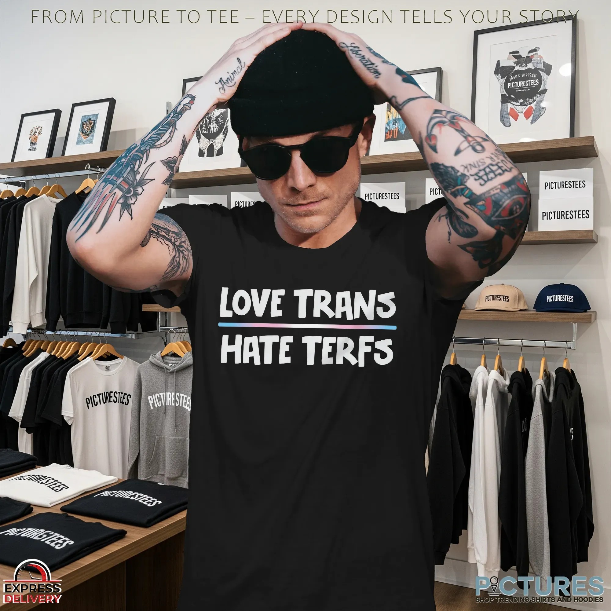 Love Trans Hate TERFs T Shirt Love Trans Hate TERFs T Shirt