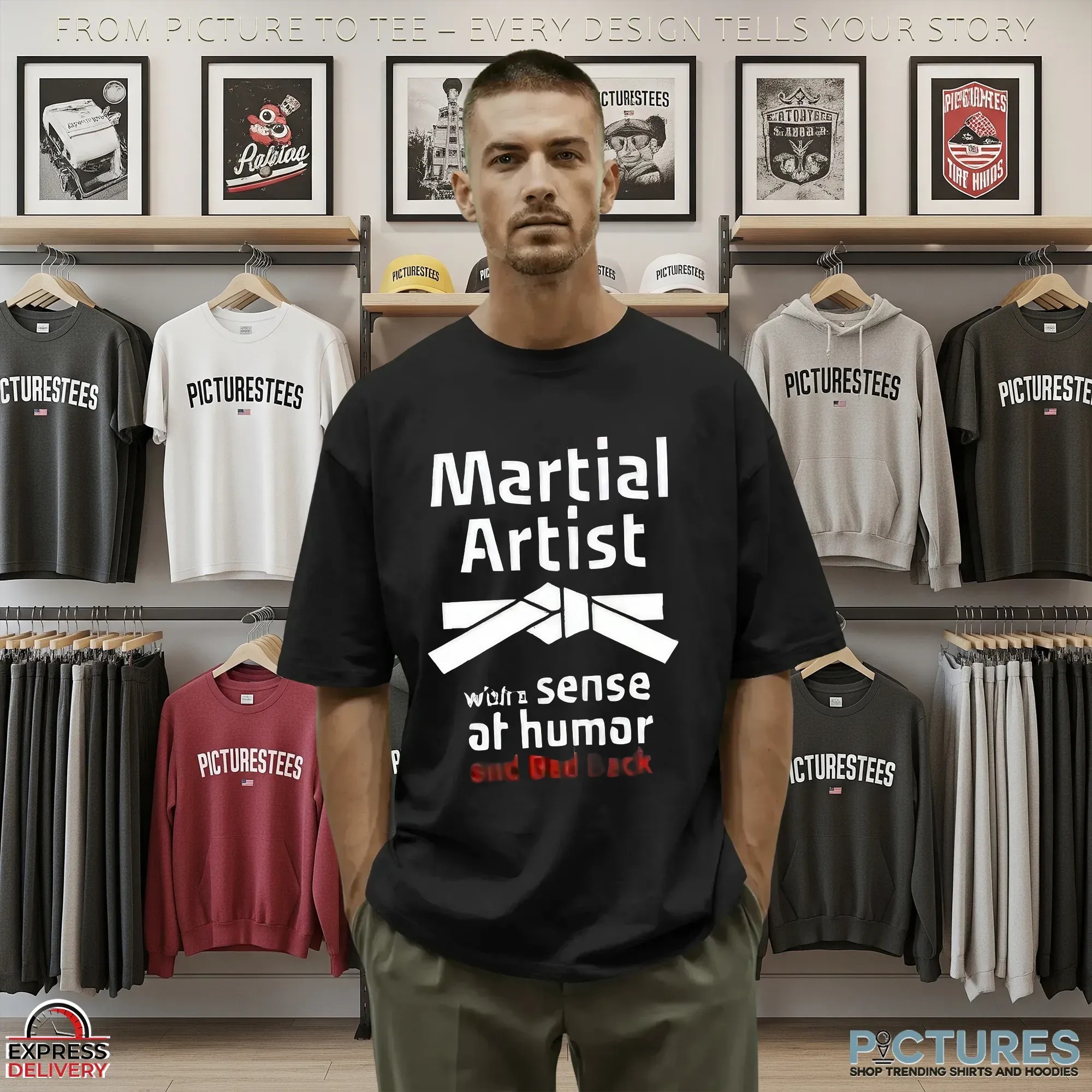 Martial Artist with a sense of humor and a bad back shirt
