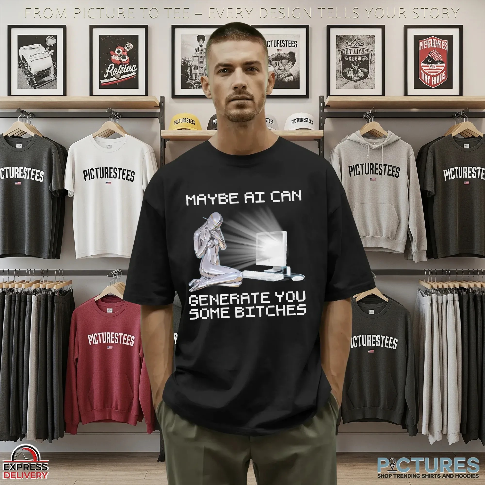 Maybe AI Can Generate You Some Bitches Artifical Intelligence Meme T Shirt