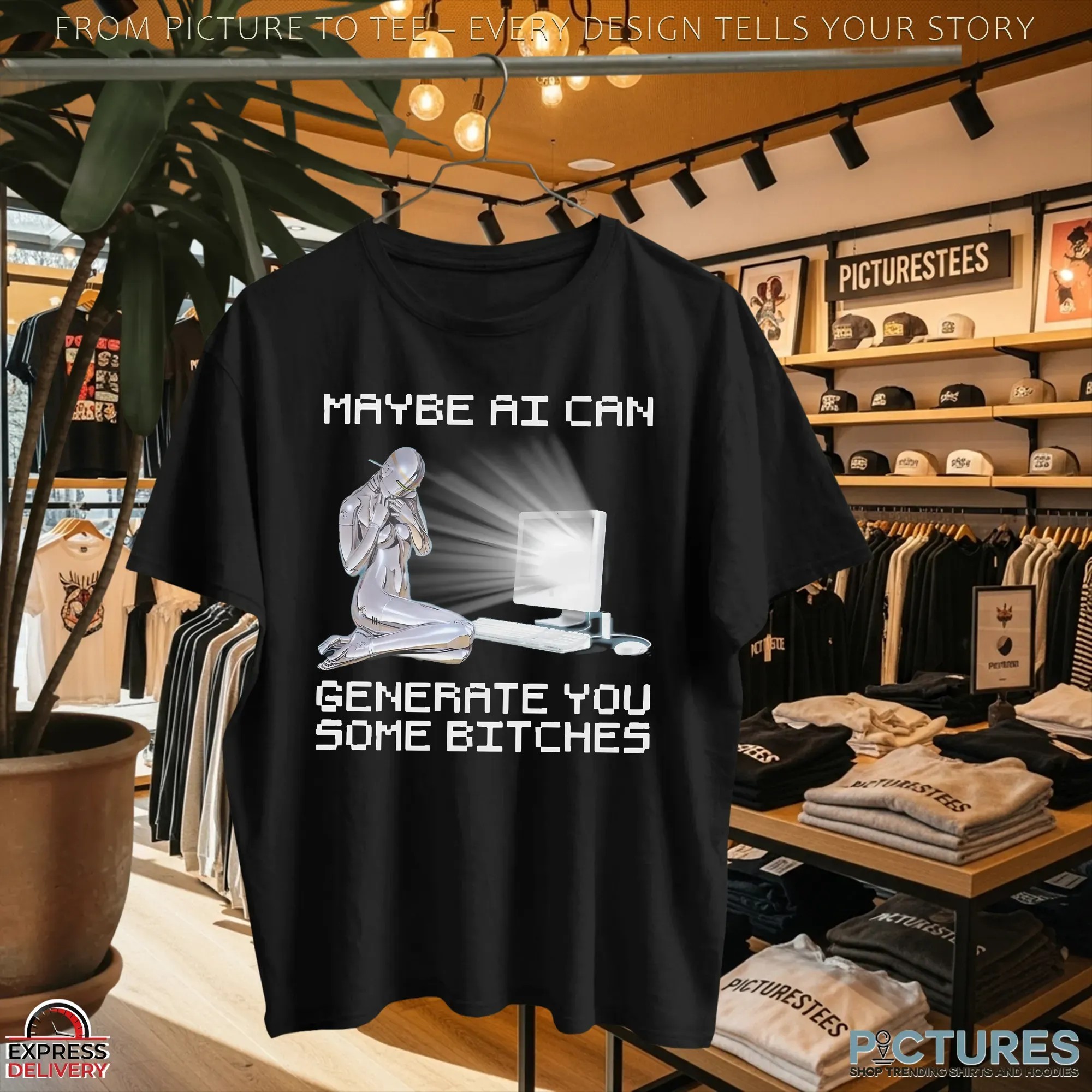 Maybe AI Can Generate You Some Bitches Artifical Intelligence Meme T Shirt