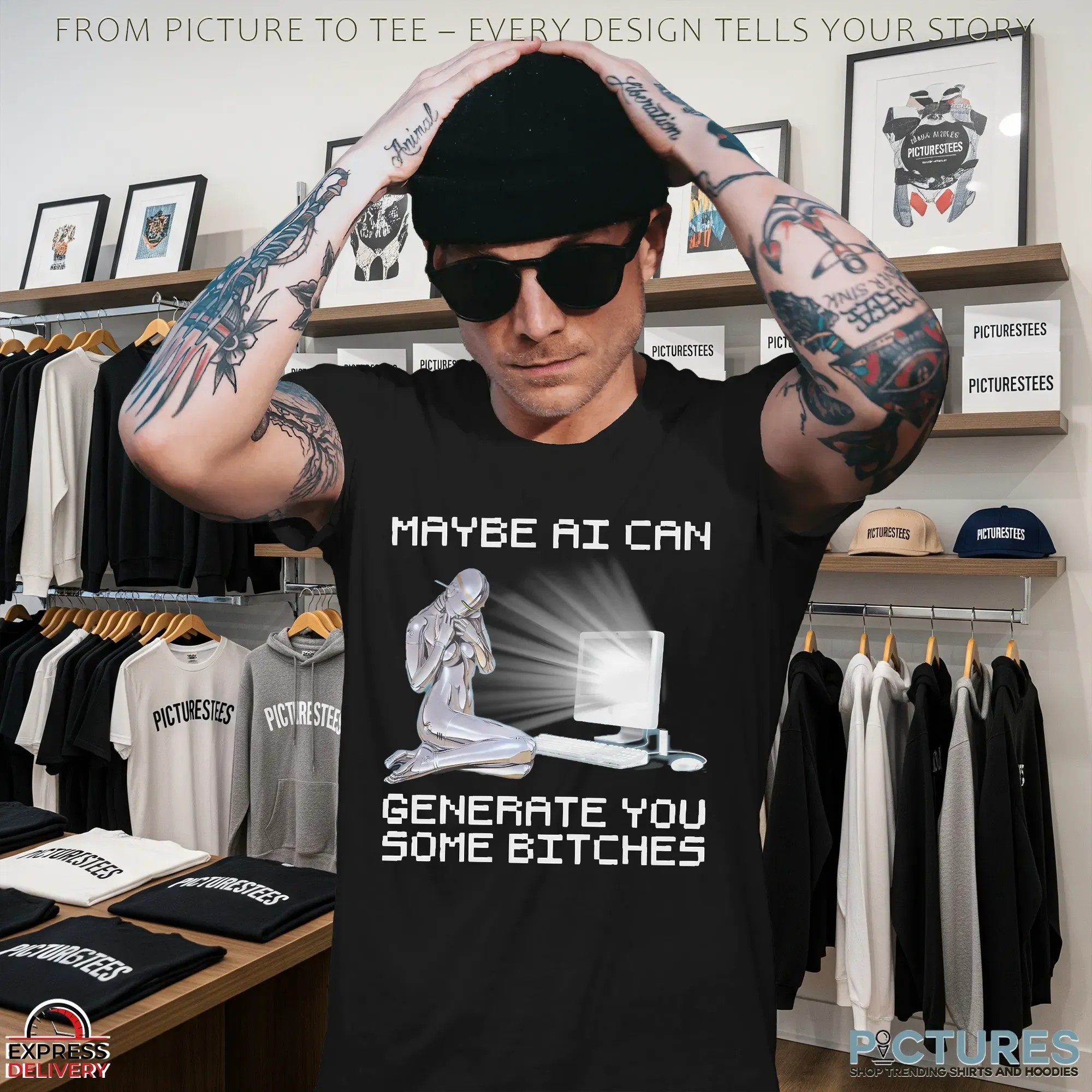 Maybe AI Can Generate You Some Bitches Artifical Intelligence Meme T Shirt