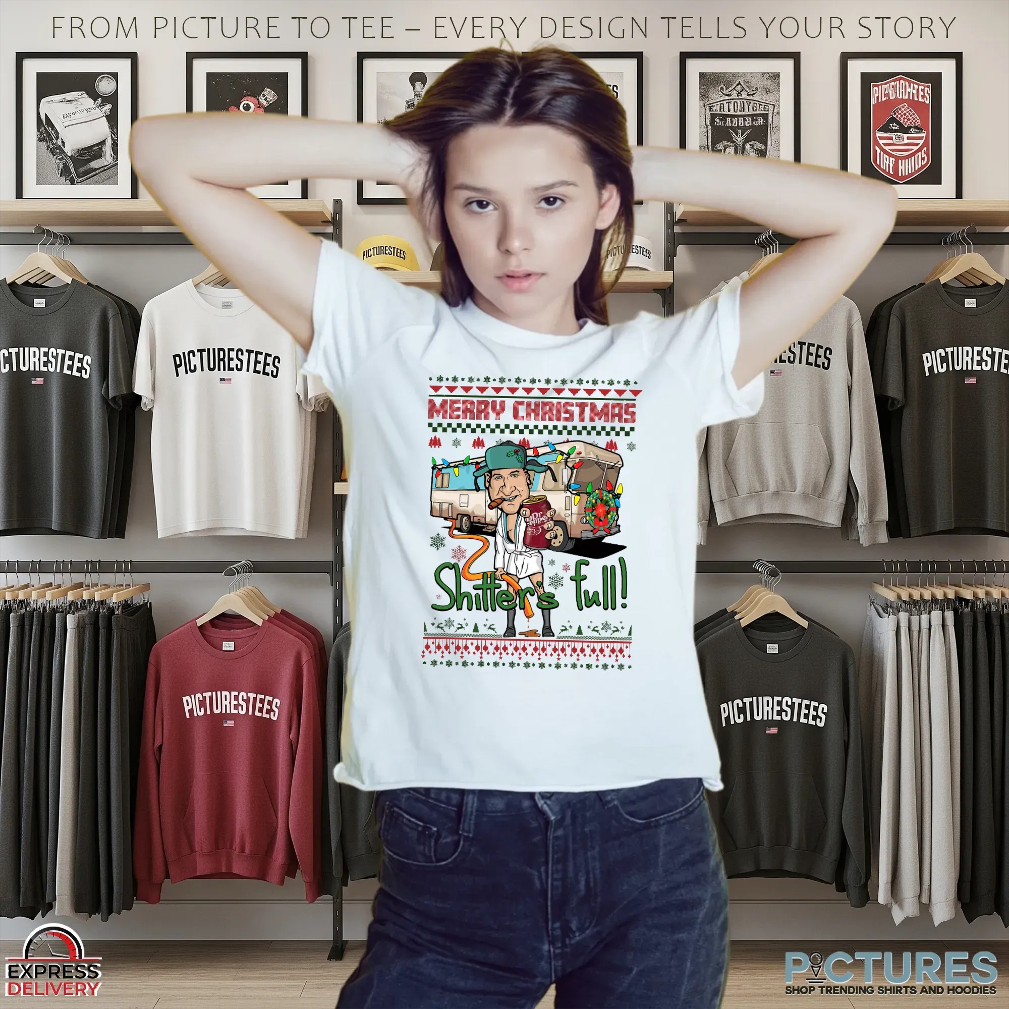 Merry Christmas Shitter's Full Cousin Eddie Dr Pepper T Shirt
