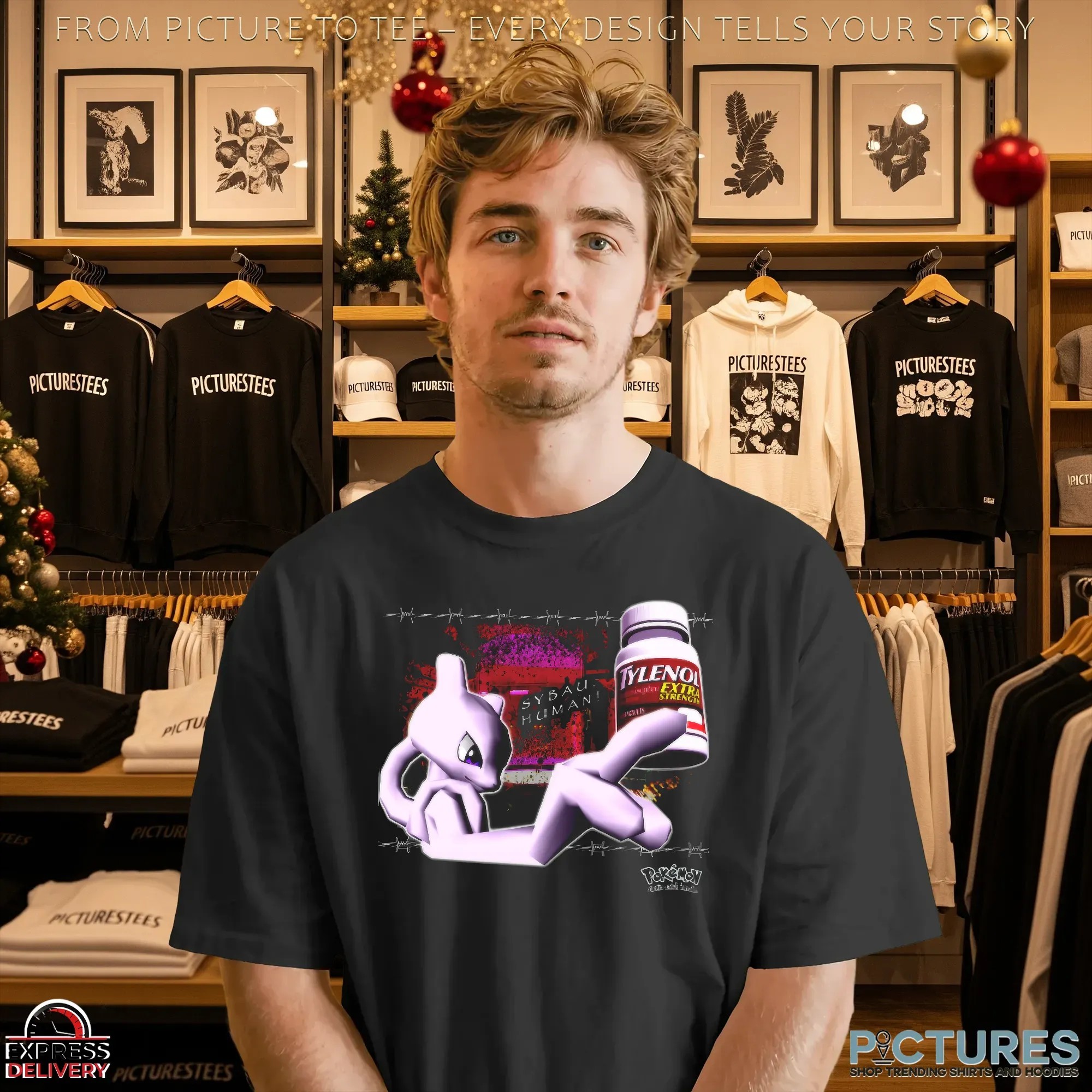 Mewtwo Holding Tylenol Edgy Glitchcore Pokémon Parody Meme T Shirt Mewtwo Holding Tylenol Edgy Glitchcore Pokémon Parody Meme T Shirt