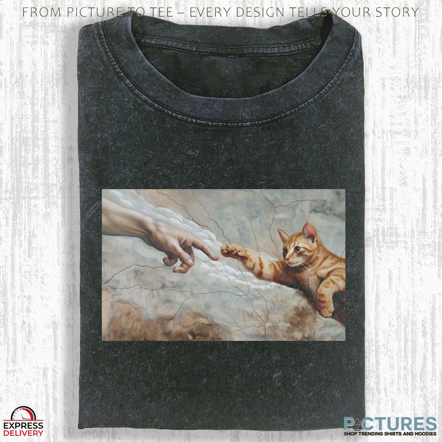 Michelangelo Cat The Creation Of Cat-dam Meme T Shirt