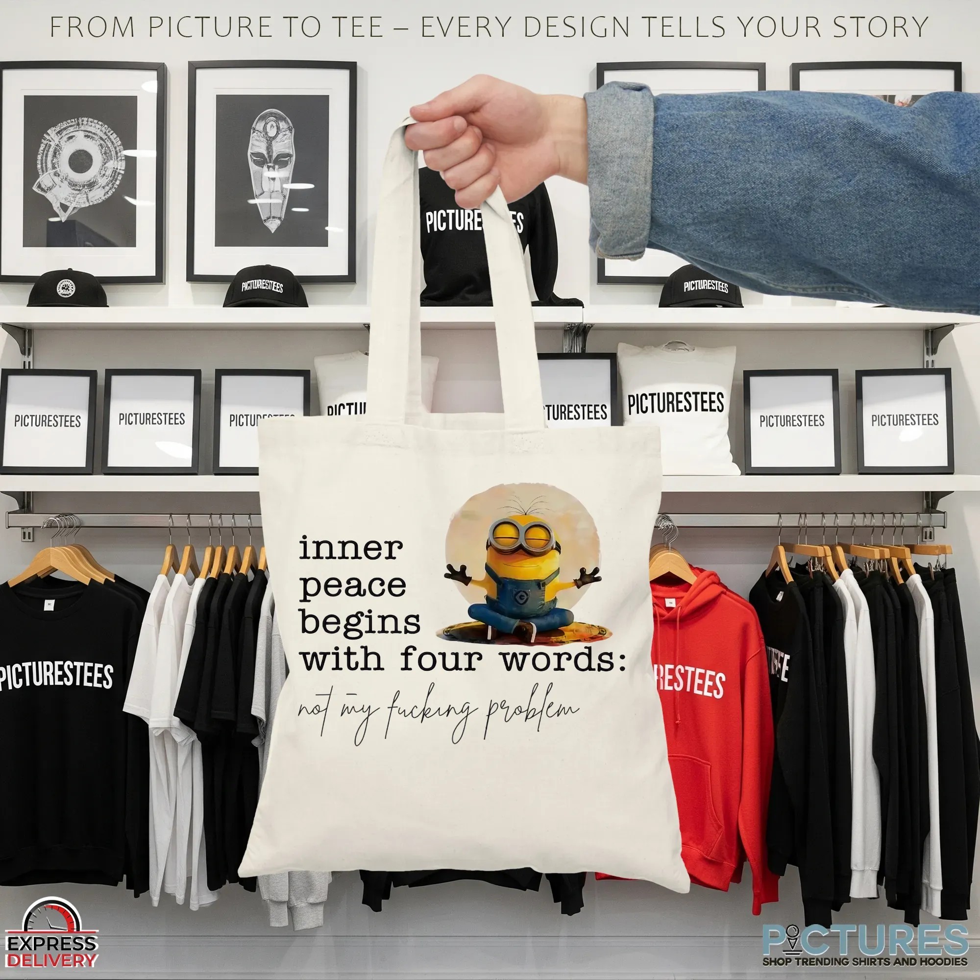 Minion Yoga Inner Peace Begins With Four Words Not My Fucking Problem Meme T Shirt