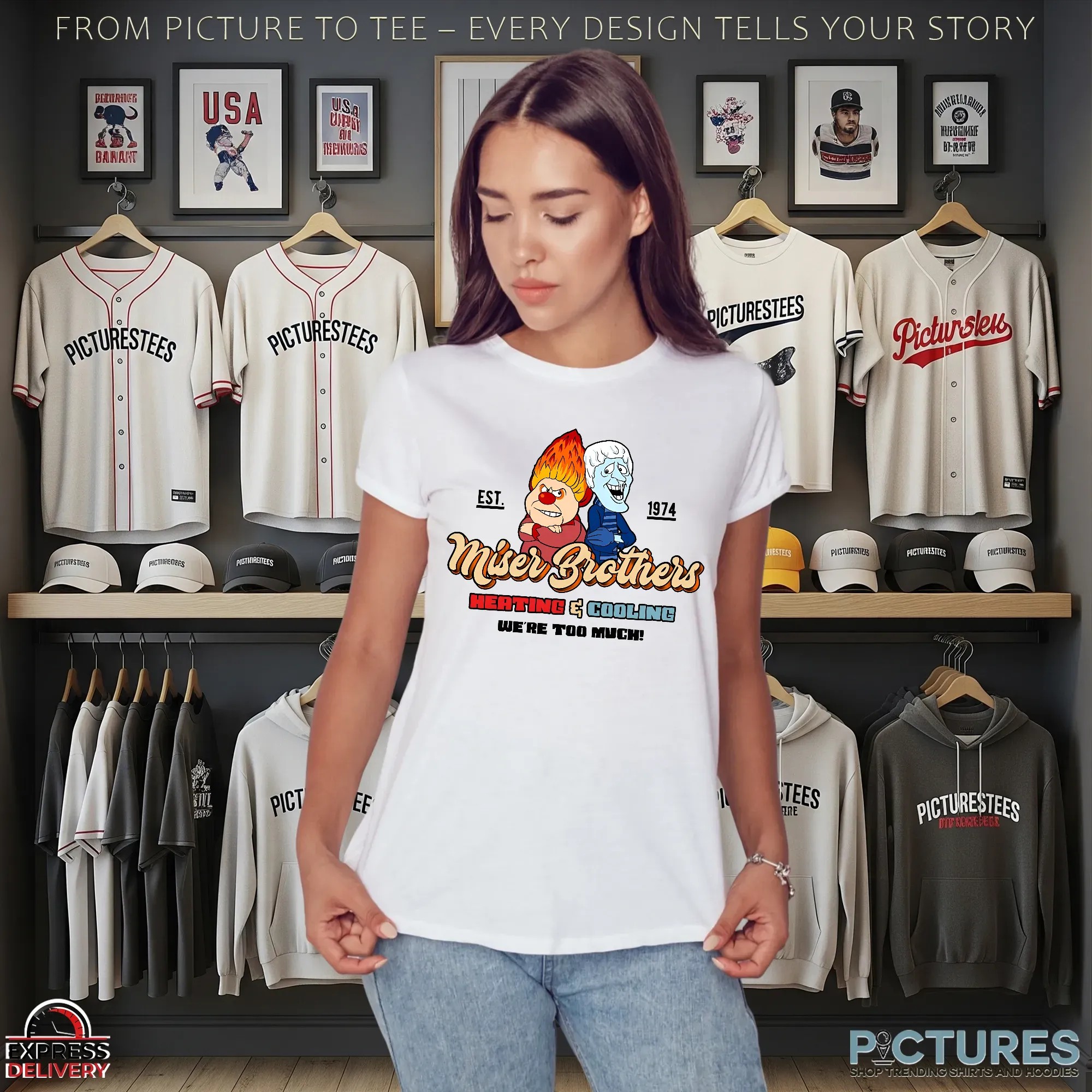 Miser Brothers Heating & Cooling The Year Without A Santa Claus We're Too Much Christmas T Shirt