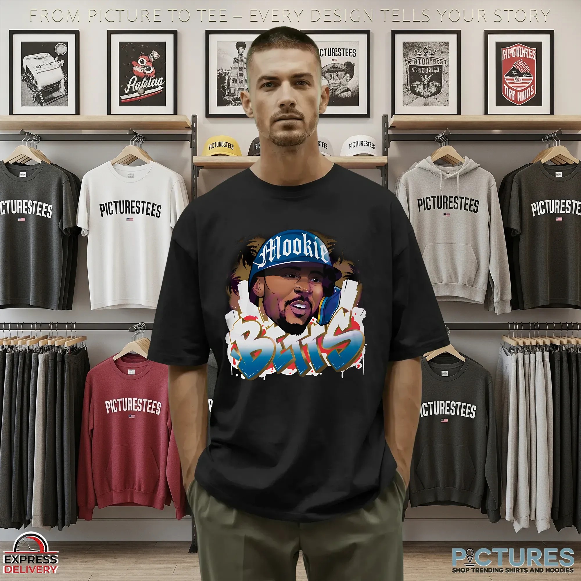 Mookie Betts Los Angeles Dodgers Graffiti T Shirt Mookie Betts Los Angeles Dodgers Graffiti T Shirt