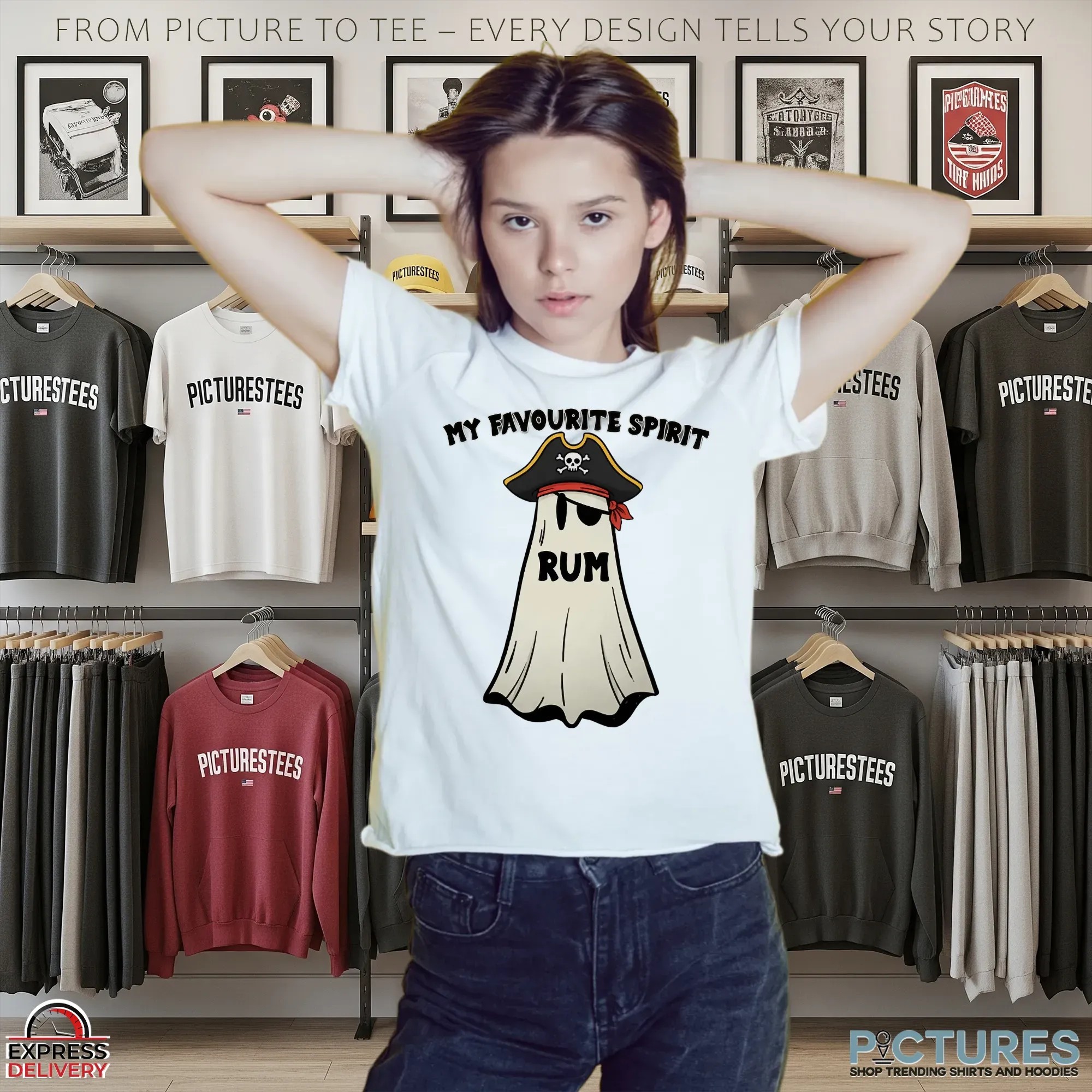 My Favorite Spirit Rum Pirates Ghost T Shirt