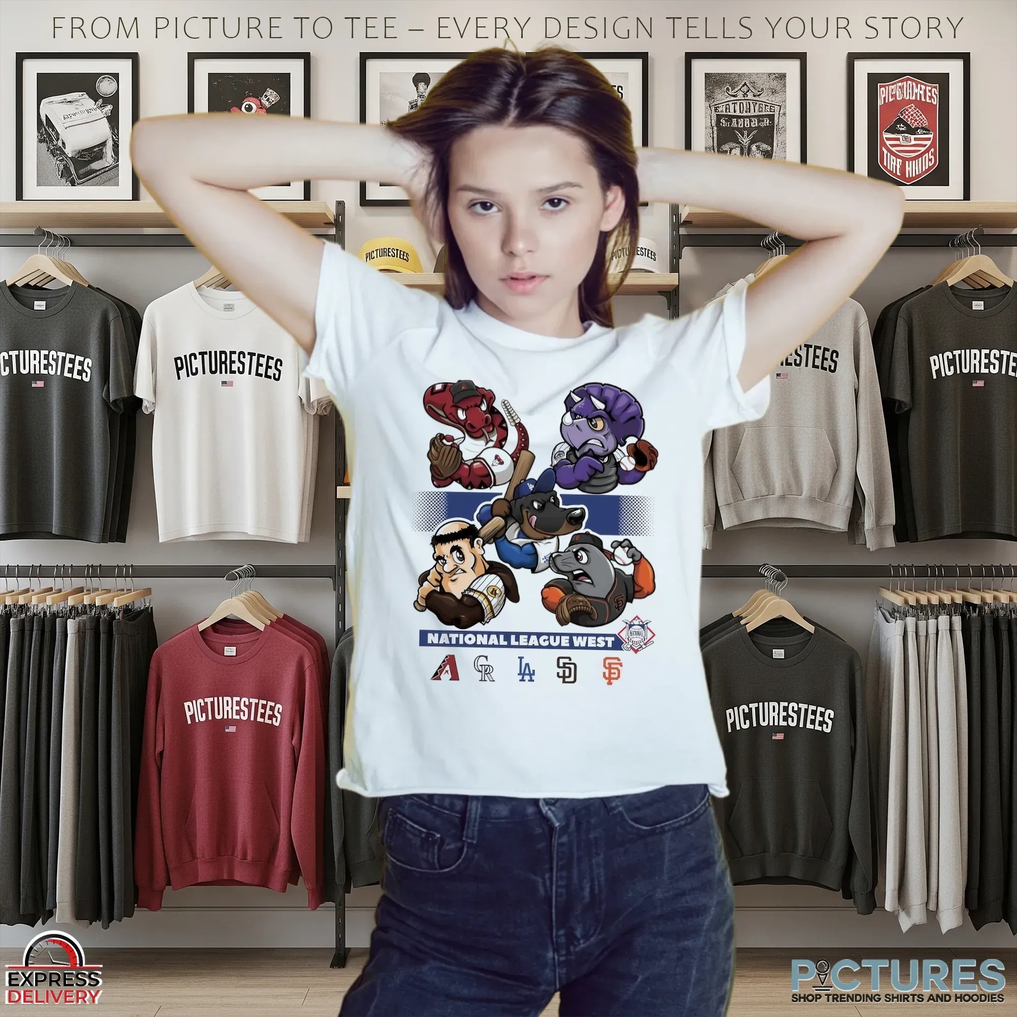 National League West 2025 MLB Postseason Dodgers Giants Padres Rockies Diamondbacks Mascot T Shirt