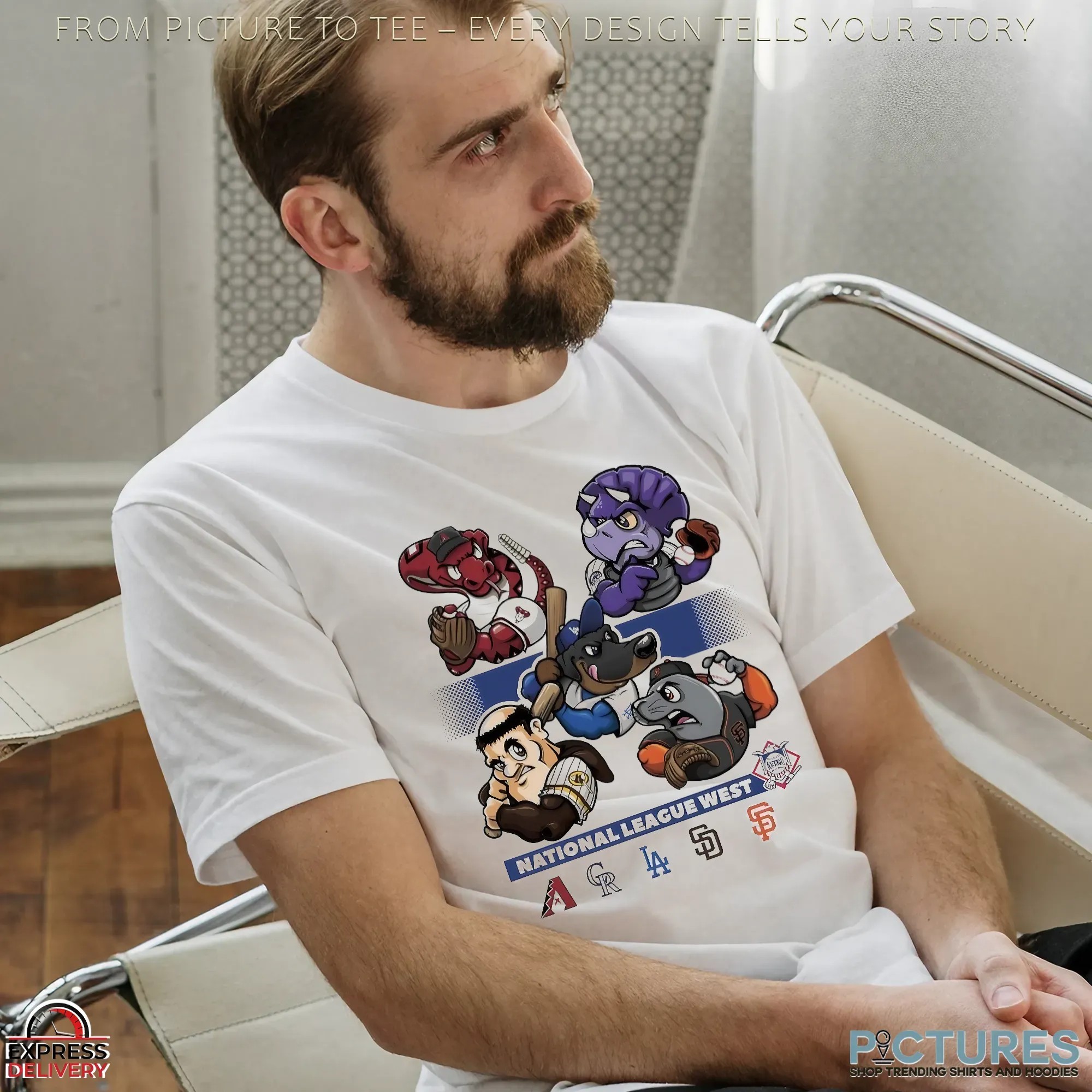 National League West 2025 MLB Postseason Dodgers Giants Padres Rockies Diamondbacks Mascot T Shirt