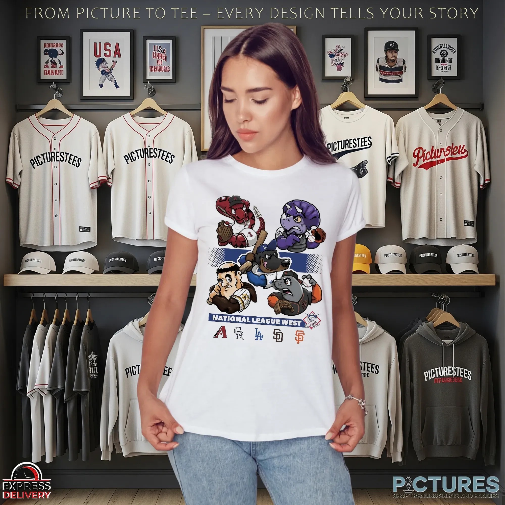 National League West 2025 MLB Postseason Dodgers Giants Padres Rockies Diamondbacks Mascot T Shirt
