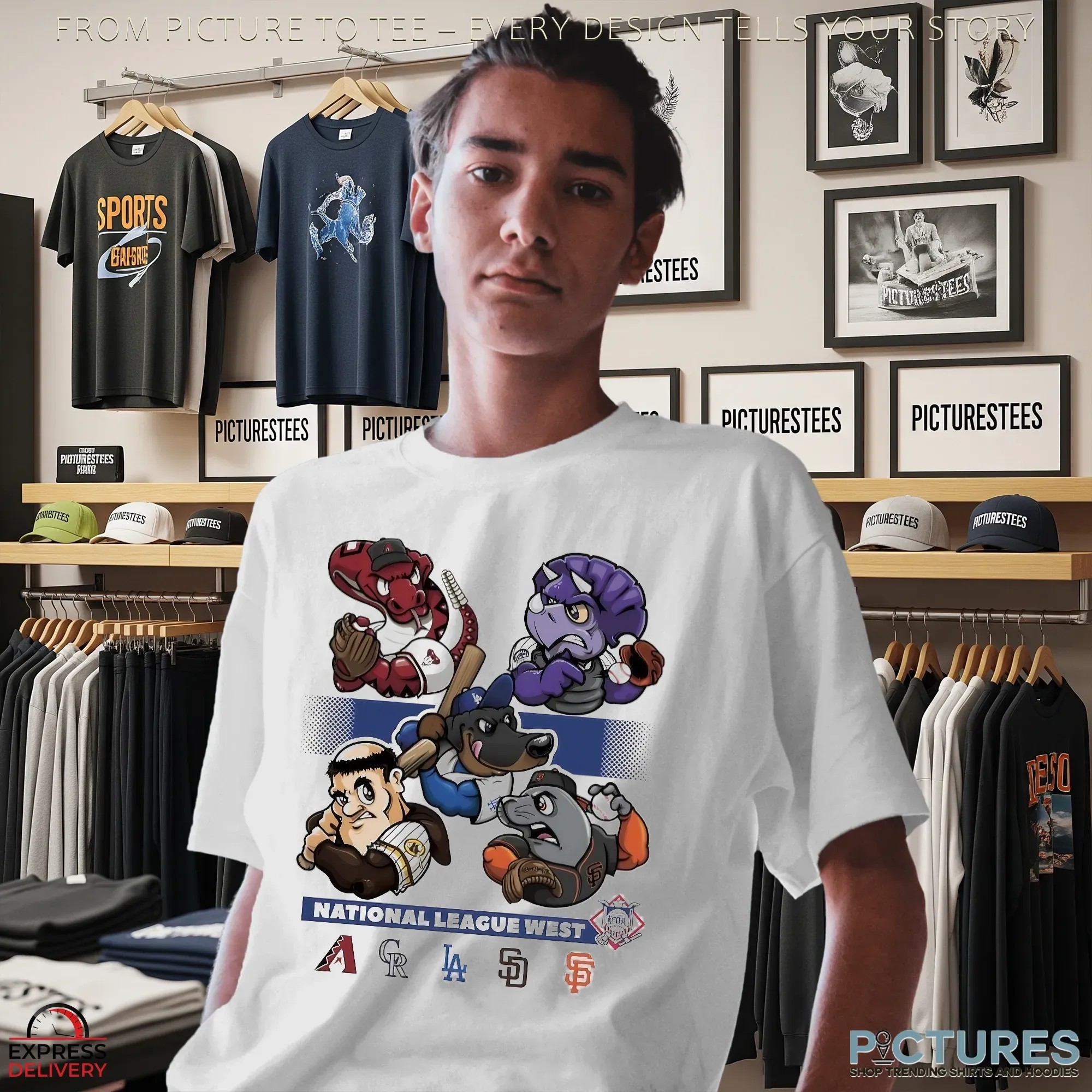 National League West 2025 MLB Postseason Dodgers Giants Padres Rockies Diamondbacks Mascot T Shirt