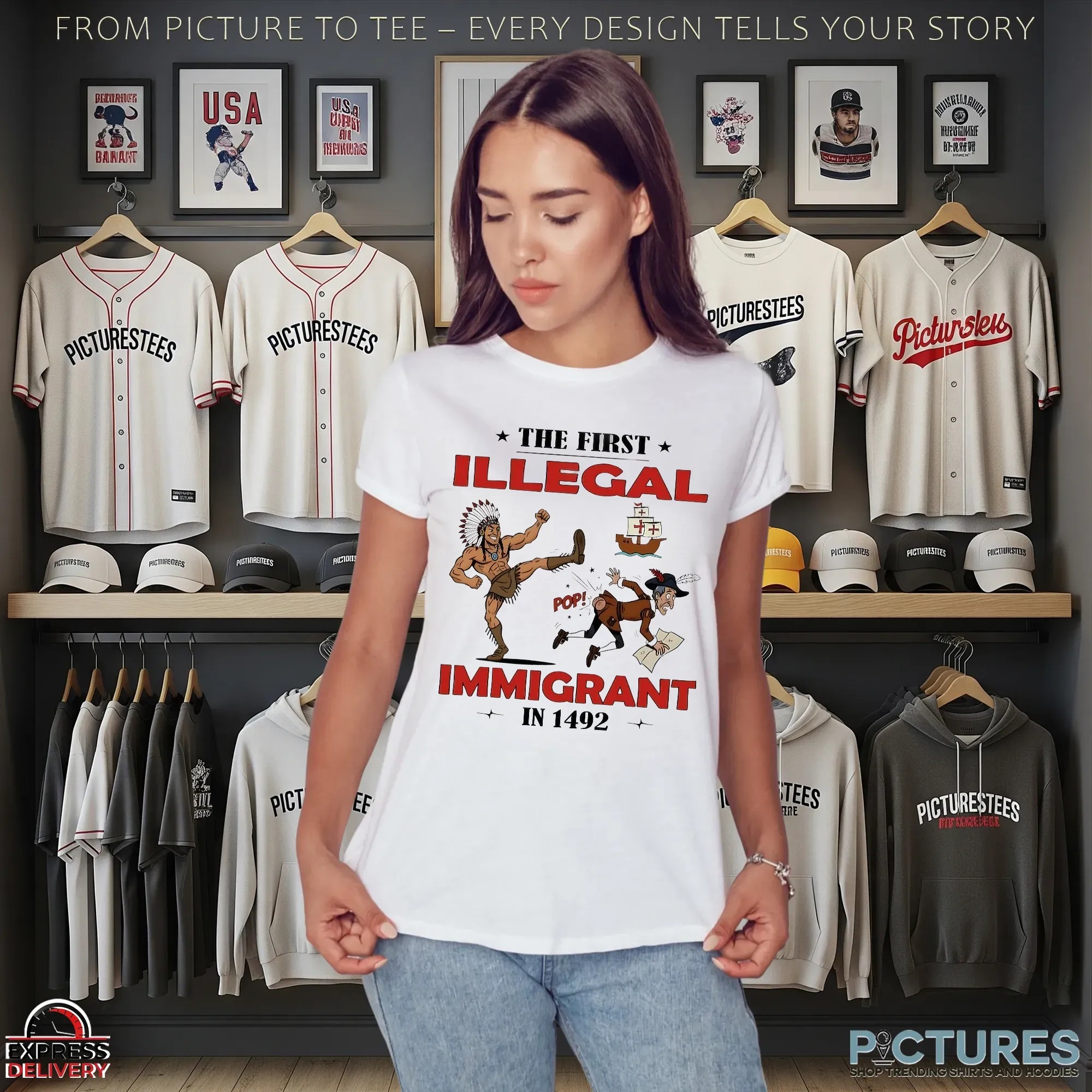 Native Americans The First Illegal Immigrant In 1492 T Shirt Native Americans The First Illegal Immigrant In 1492 T Shirt