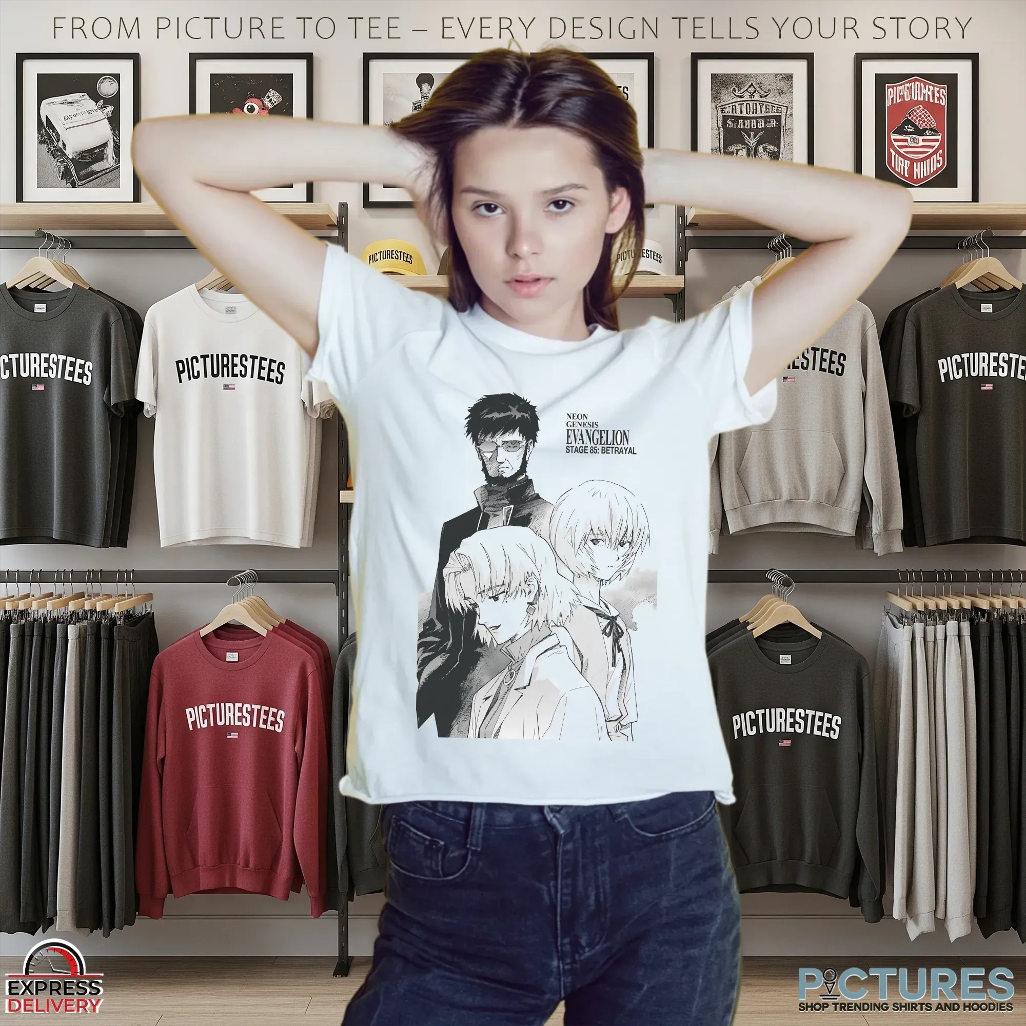 Neon Genesis Evangelion Stage 85 Betrayal Gendo, Rei & Ritsuko Manga Art T Shirt