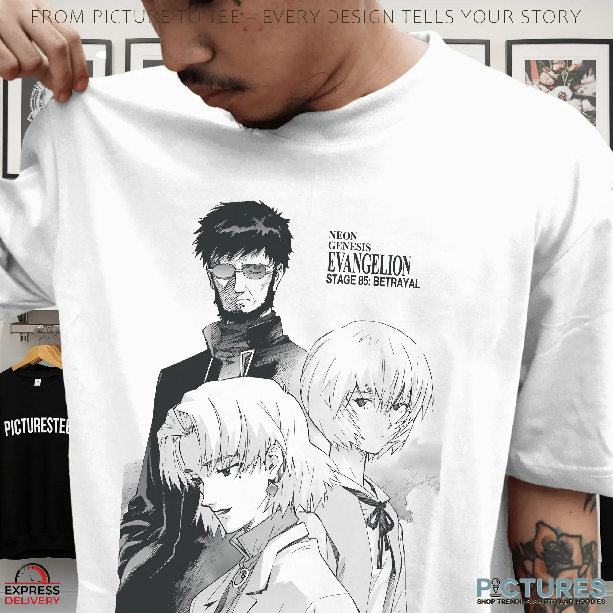 Neon Genesis Evangelion Stage 85 Betrayal Gendo, Rei & Ritsuko Manga Art T Shirt Neon Genesis Evangelion Stage 85 Betrayal Gendo, Rei & Ritsuko Manga Art T Shirt