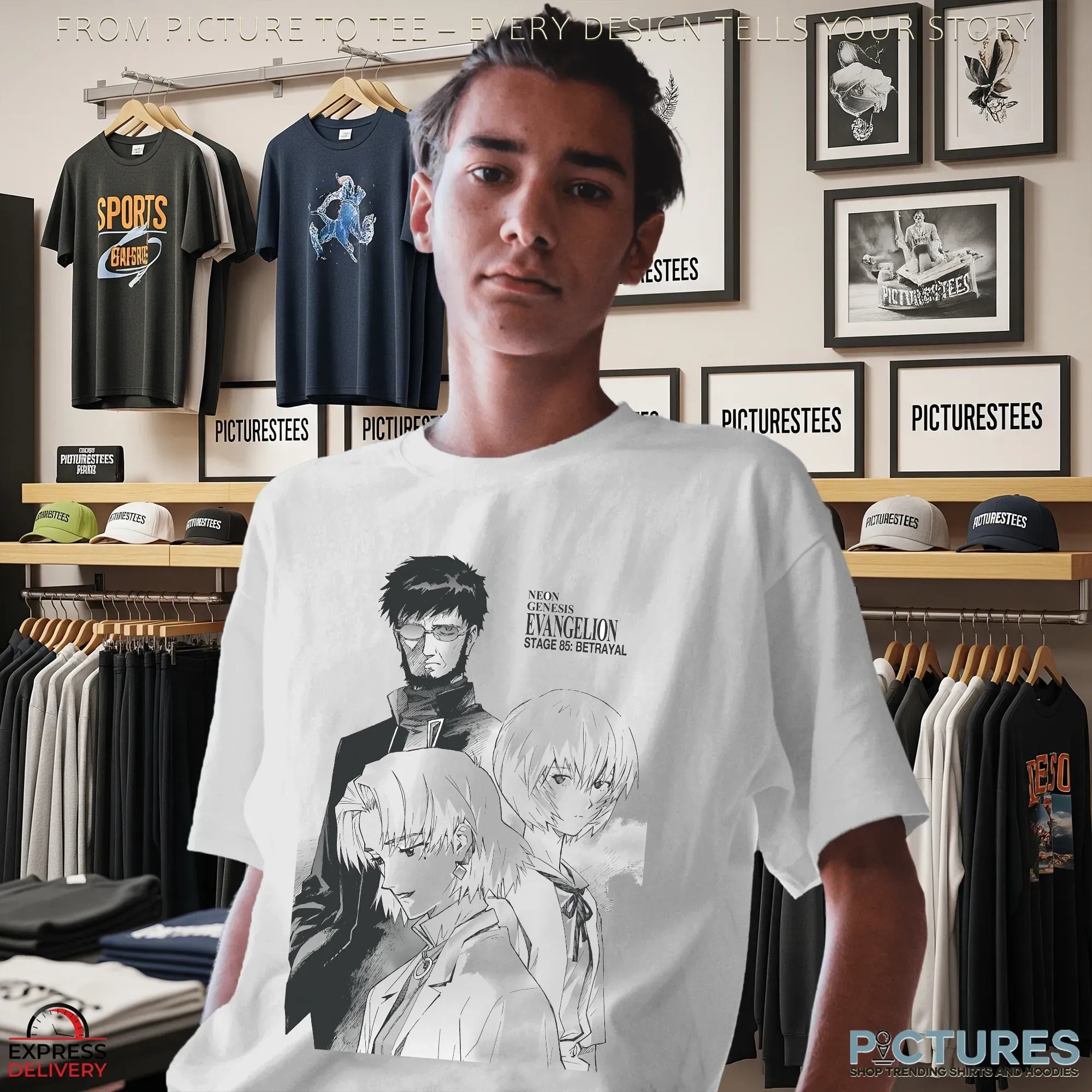 Neon Genesis Evangelion Stage 85 Betrayal Gendo, Rei & Ritsuko Manga Art T Shirt Neon Genesis Evangelion Stage 85 Betrayal Gendo, Rei & Ritsuko Manga Art T Shirt