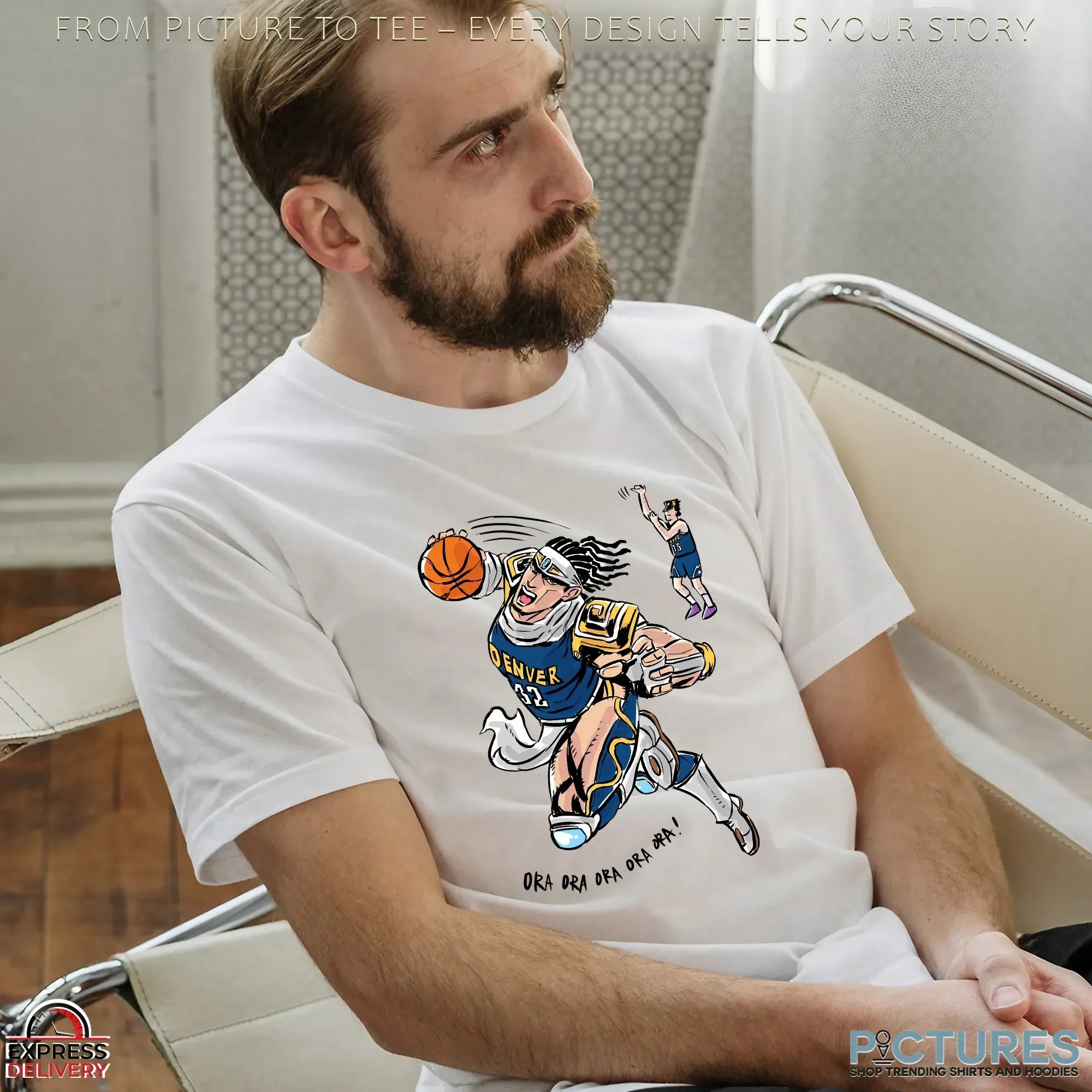 Nikola Jokić Vs Aaron Gordon Denver Nuggets NBA Ora Ora Ora Ora Ora Anime Graphic T Shirt