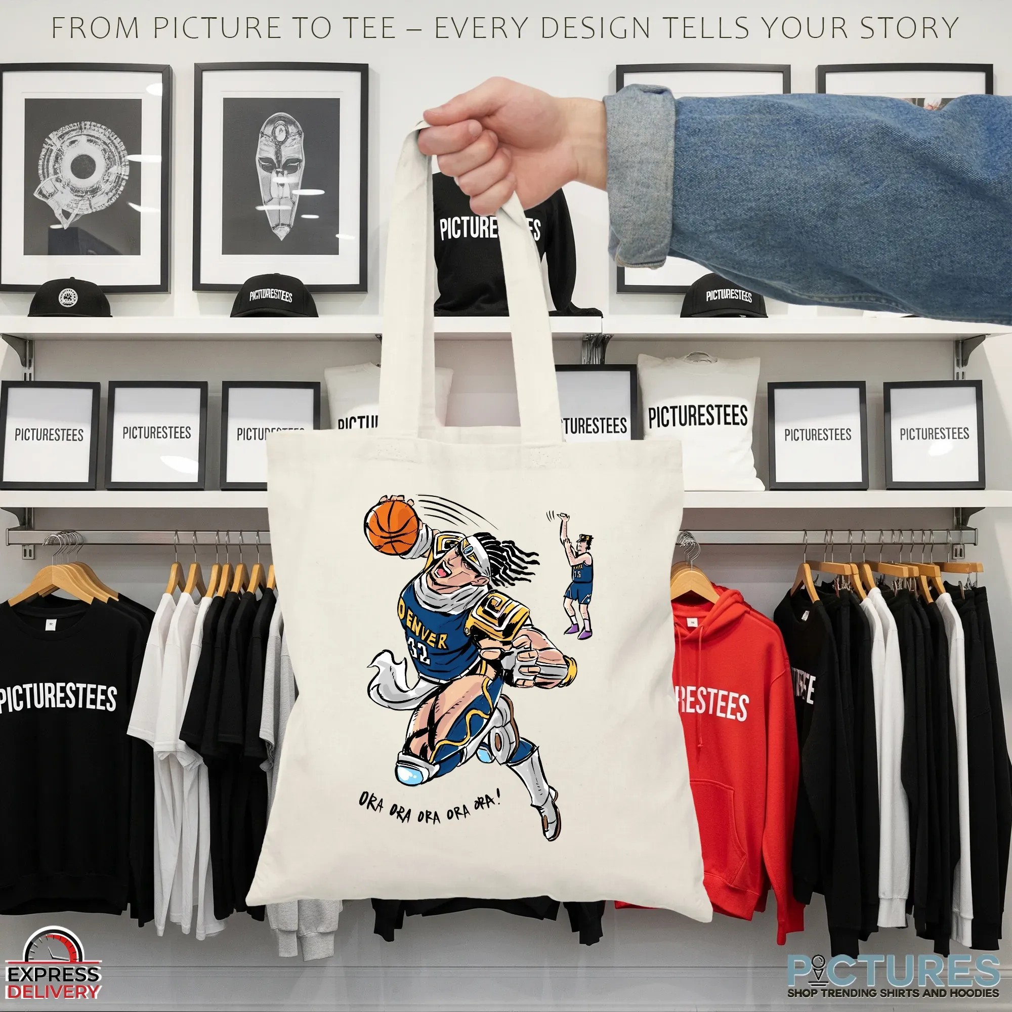 Nikola Jokić Vs Aaron Gordon Denver Nuggets NBA Ora Ora Ora Ora Ora Anime Graphic T Shirt