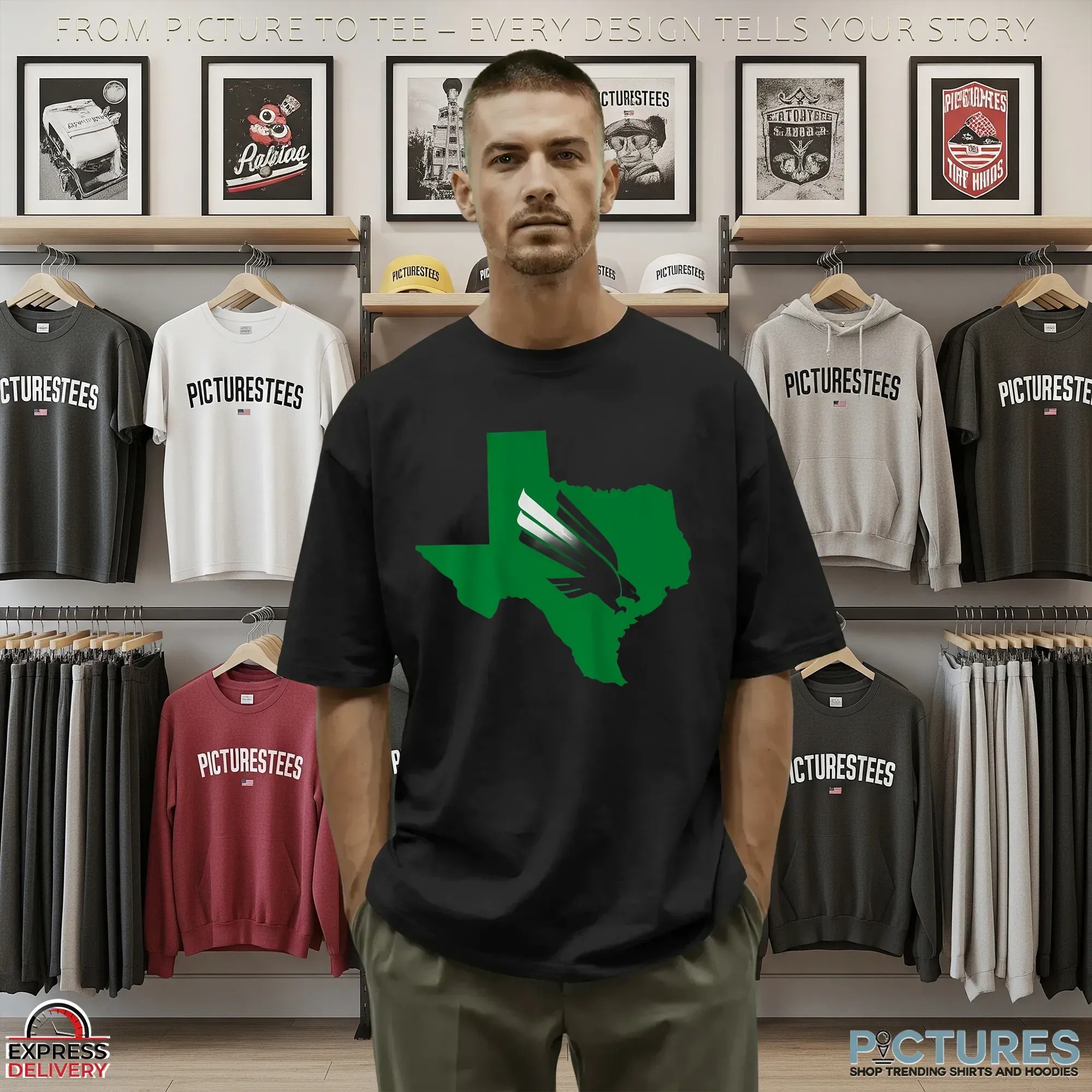 North Texas Texas Diving Eagle T Shirt