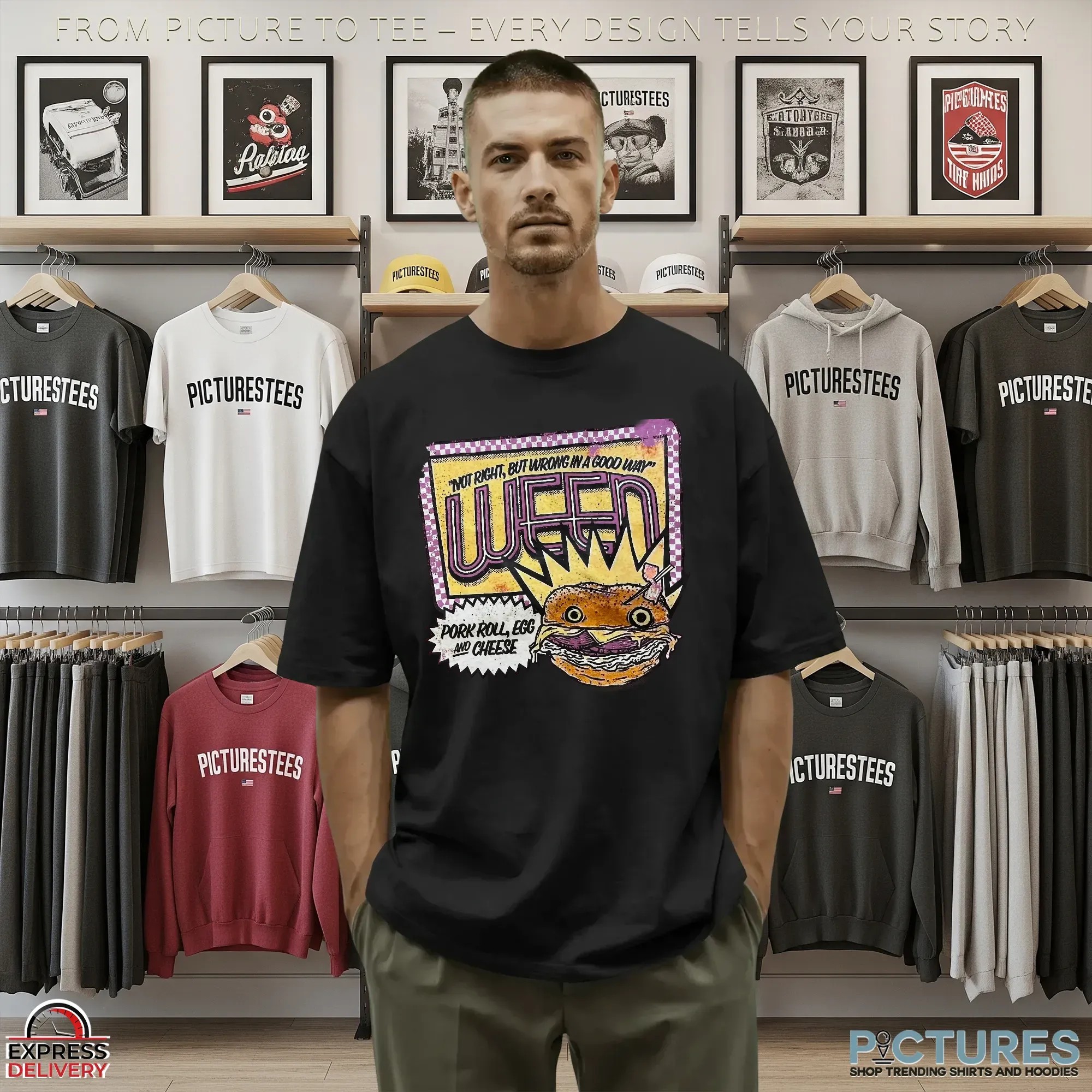 Not Right, But Wrong In A Good Way A Pork Roll, Egg And Cheese Ween Preowned T Shirt Not Right, But Wrong In A Good Way A Pork Roll, Egg And Cheese Ween Preowned T Shirt