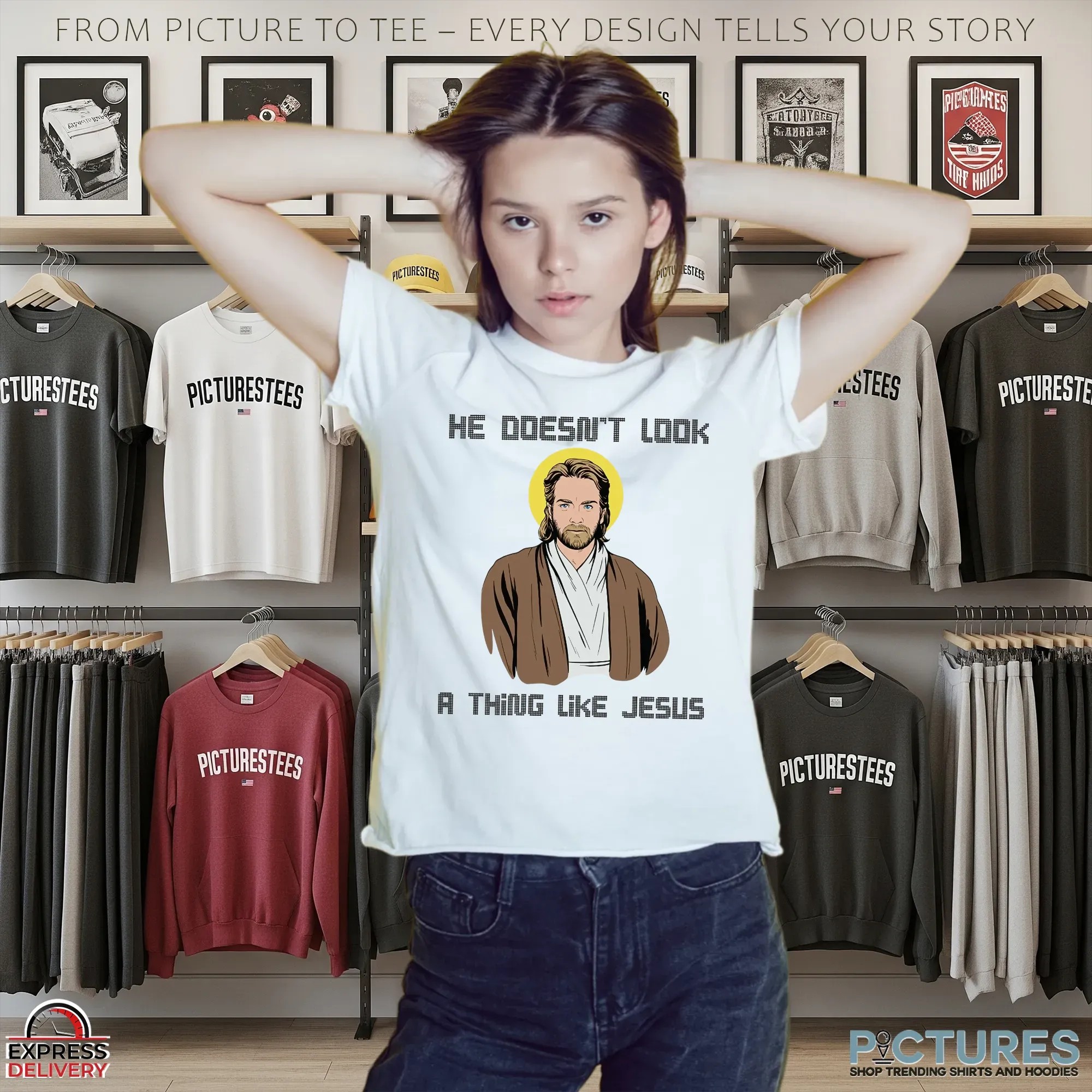 Obi-wan Kenobi Star Wars Saga He Doesn't Look A Thing Like Jesus Meme T Shirt