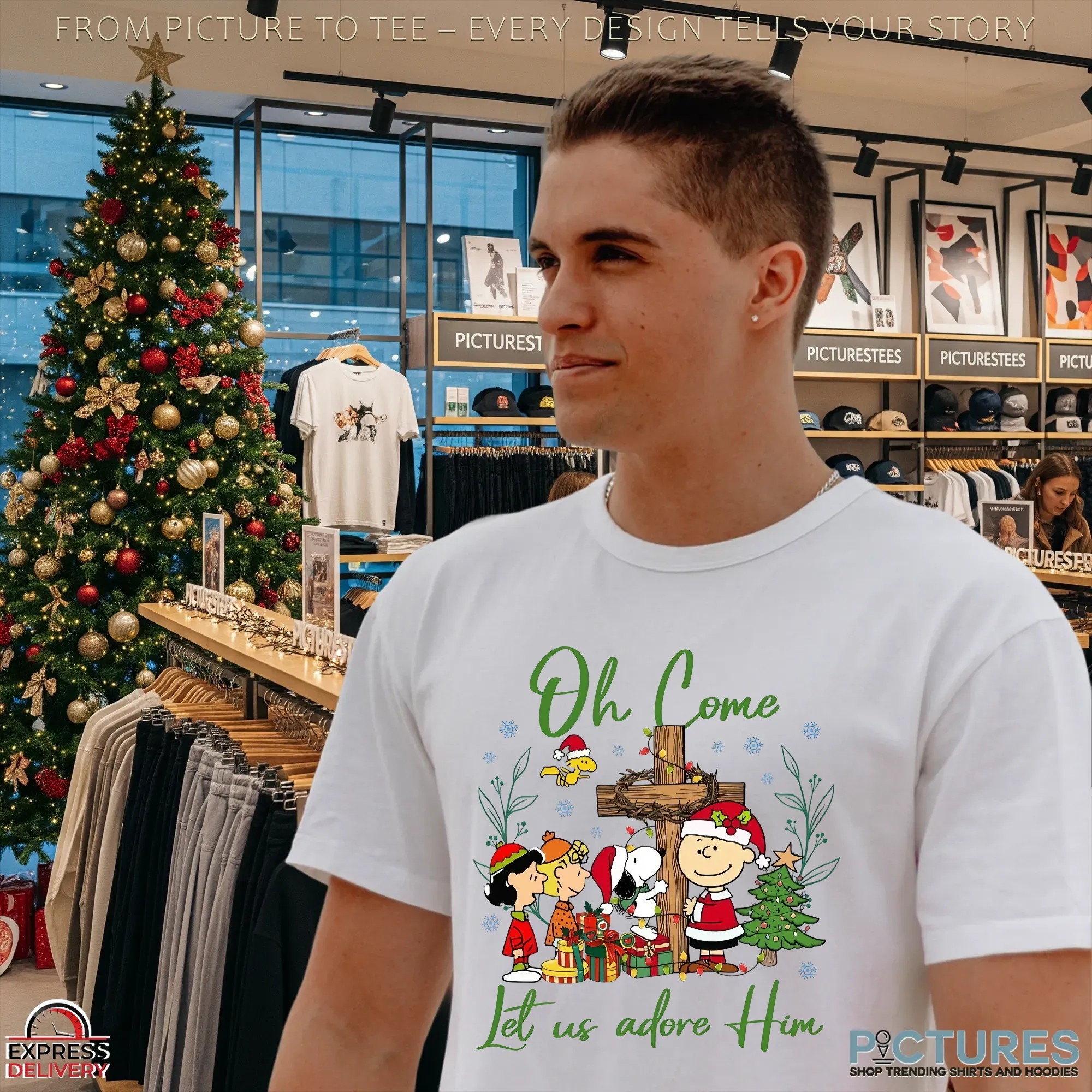 Oh Come Let Us Adore Him Snoop Christmas Mery Grinchmas 2025 Shirt