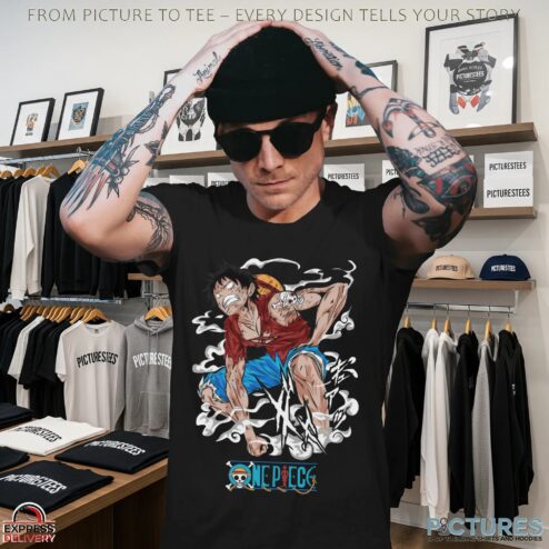 One Piece Luffy Gear Battle-Worn Anime Graphic T Shirt