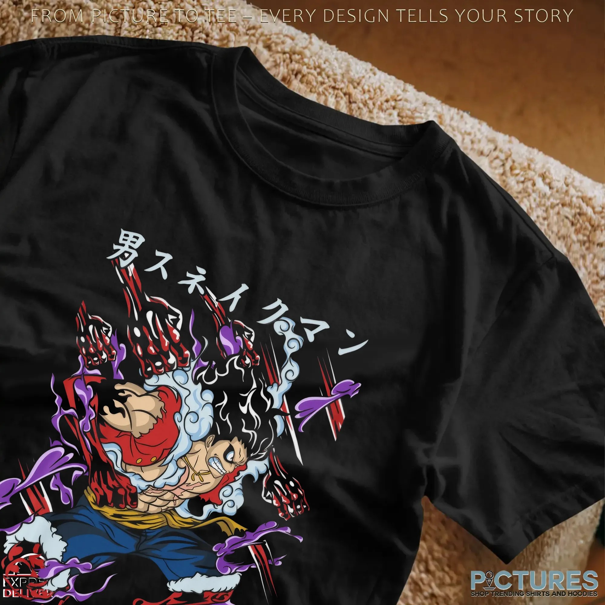 One Piece Luffy Snake Man Gear Anime Battle Pose Graphic T Shirt