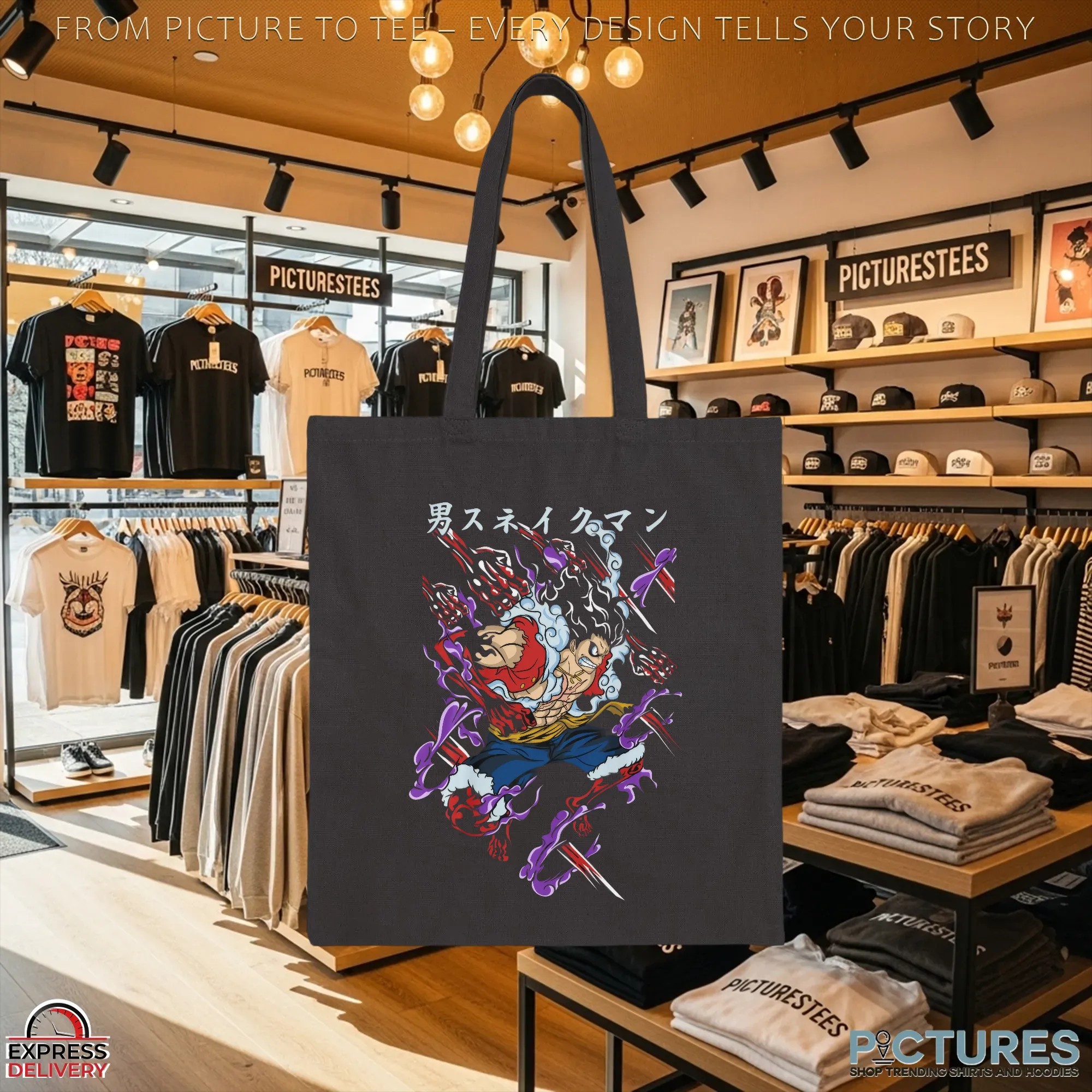 One Piece Luffy Snake Man Gear Anime Battle Pose Graphic T Shirt