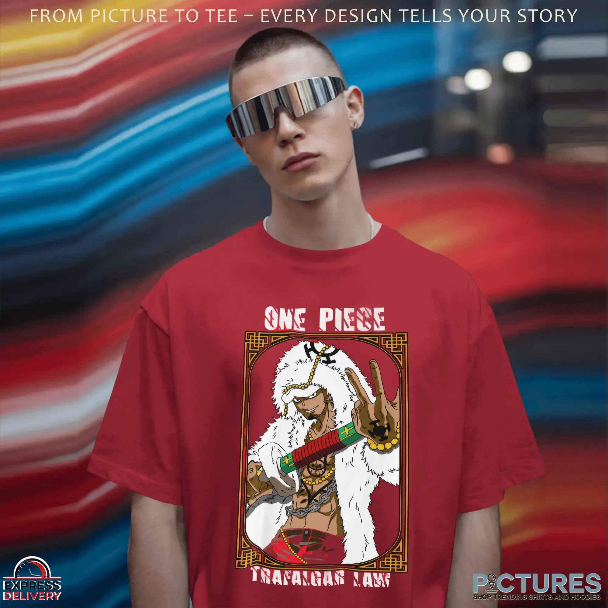 One Piece Trafalgar Law Anime Sword Pose Graphic T Shirt
