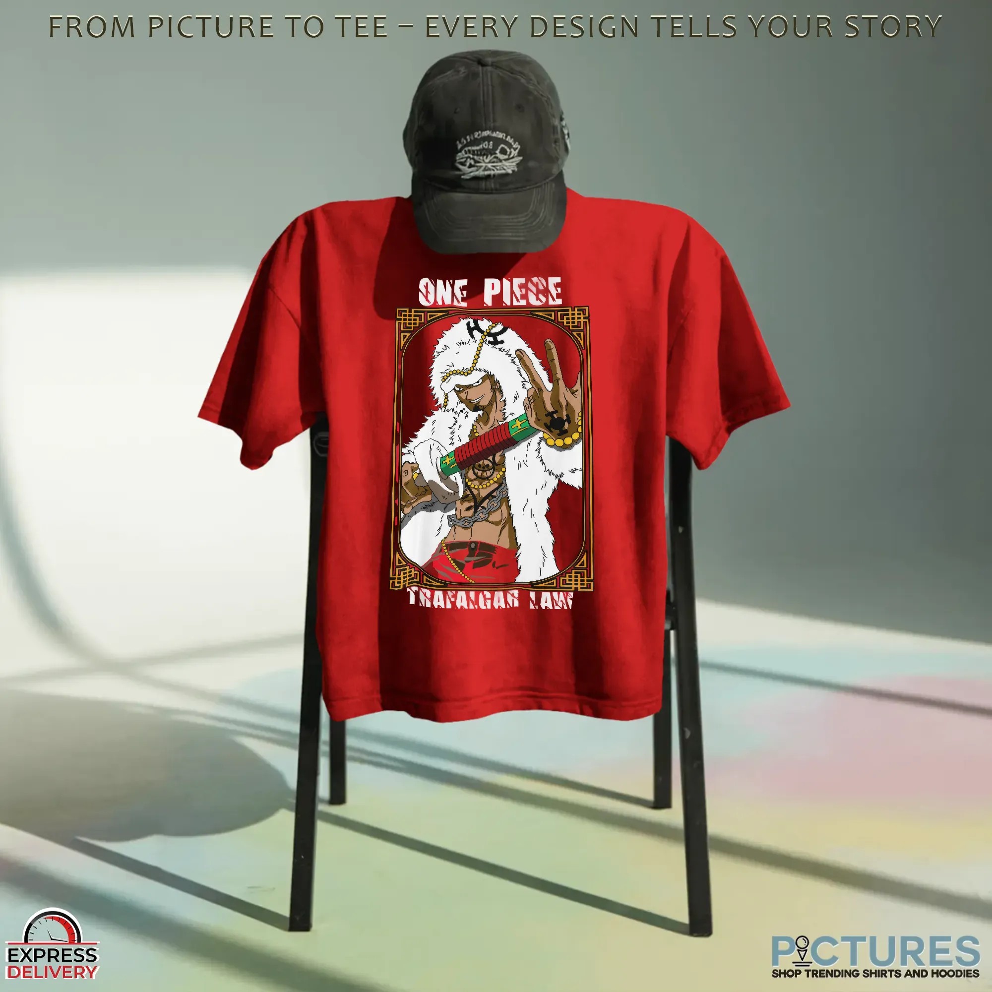 One Piece Trafalgar Law Anime Sword Pose Graphic T Shirt