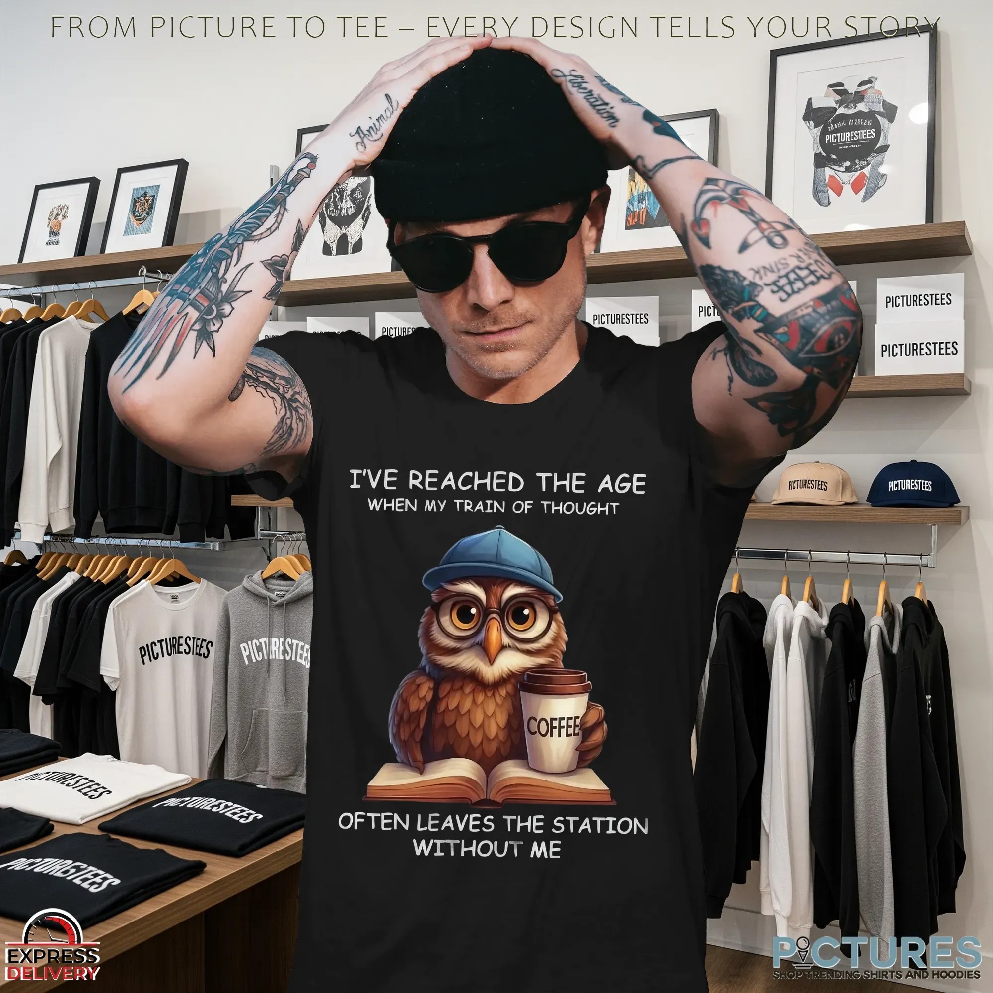 Owl Meme I Have Reached The Age When My Train Of Thought Often Leaves The Station Without Me T Shirt