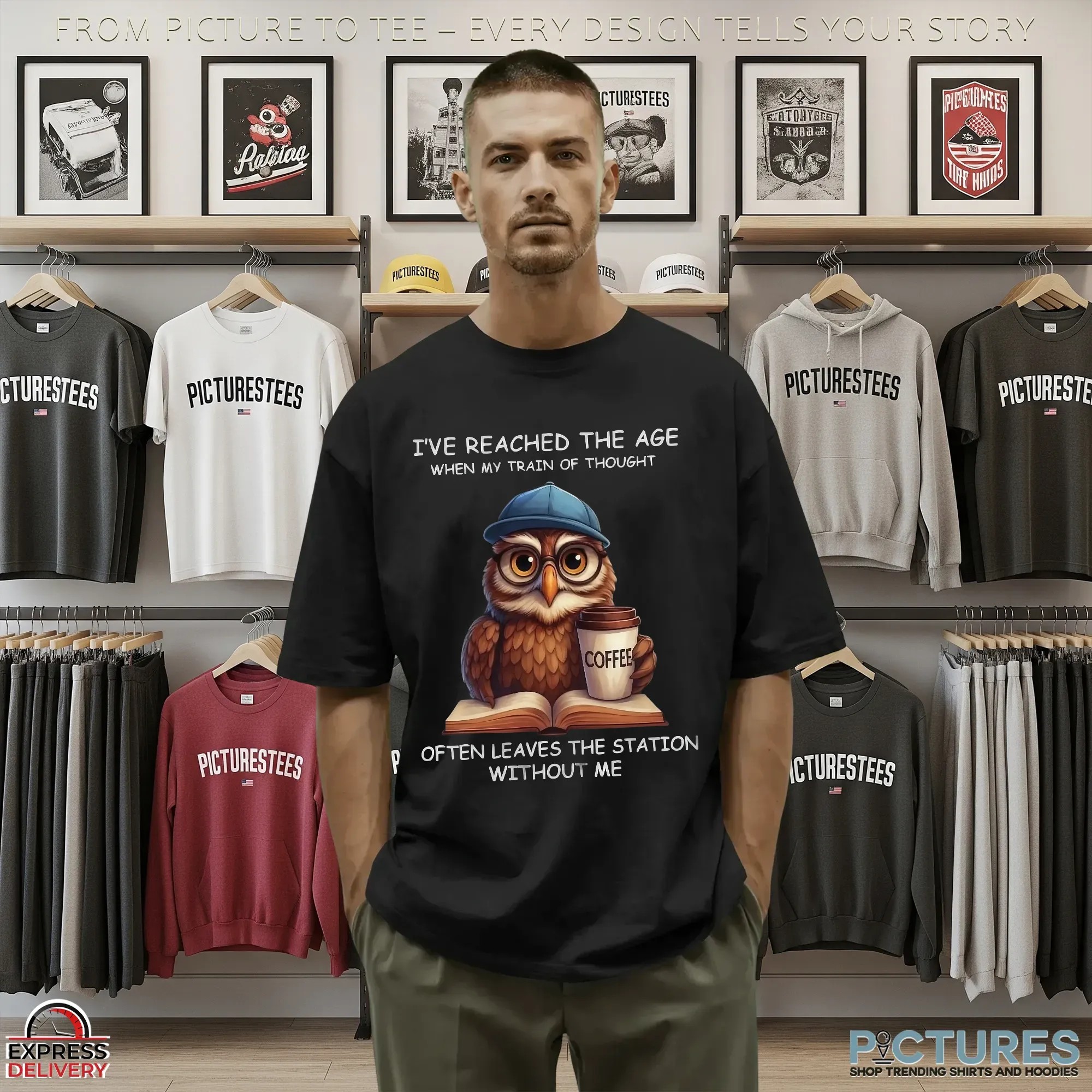 Owl Meme I Have Reached The Age When My Train Of Thought Often Leaves The Station Without Me T Shirt Owl Meme I Have Reached The Age When My Train Of Thought Often Leaves The Station Without Me T Shirt