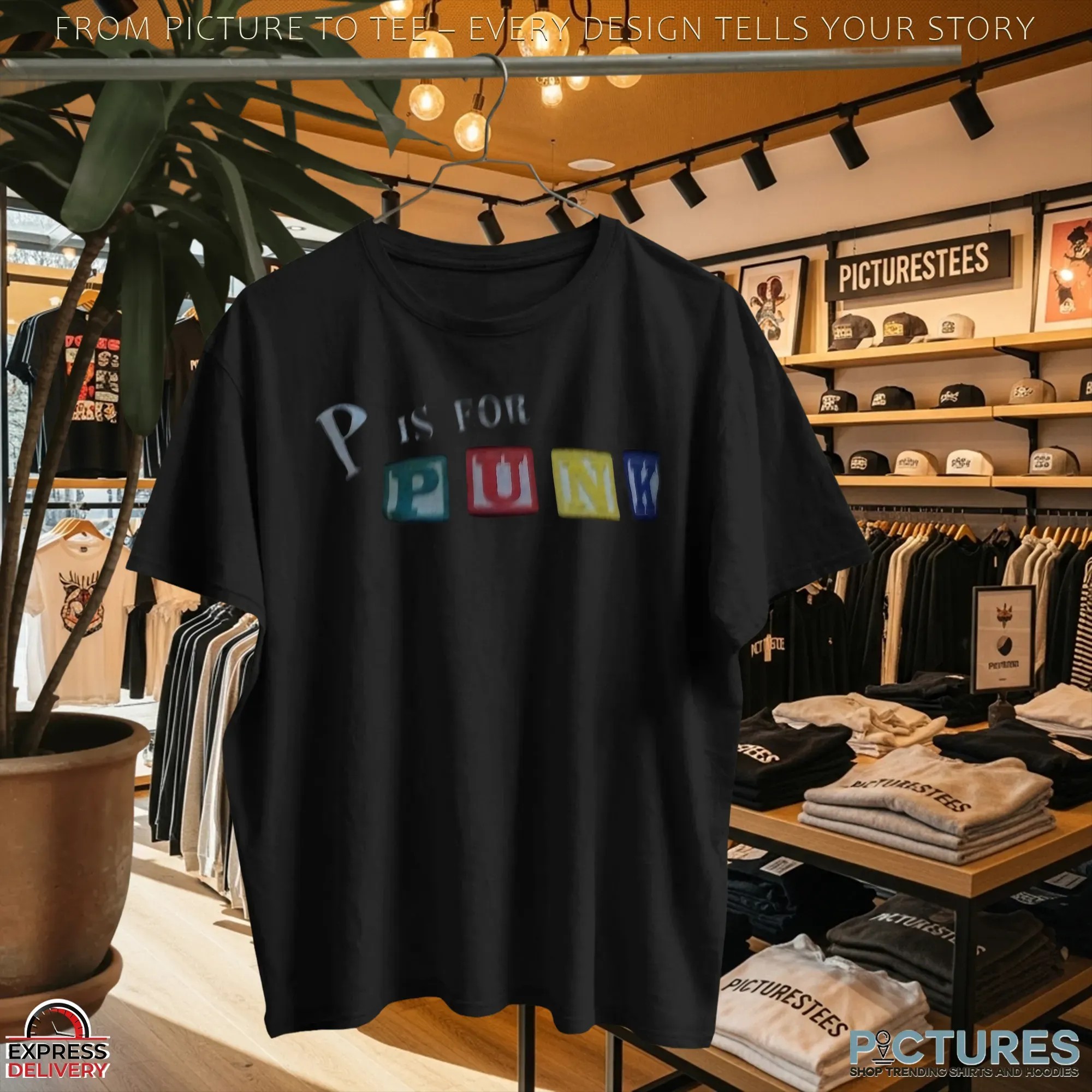 P Is For Punk Typography T Shirt