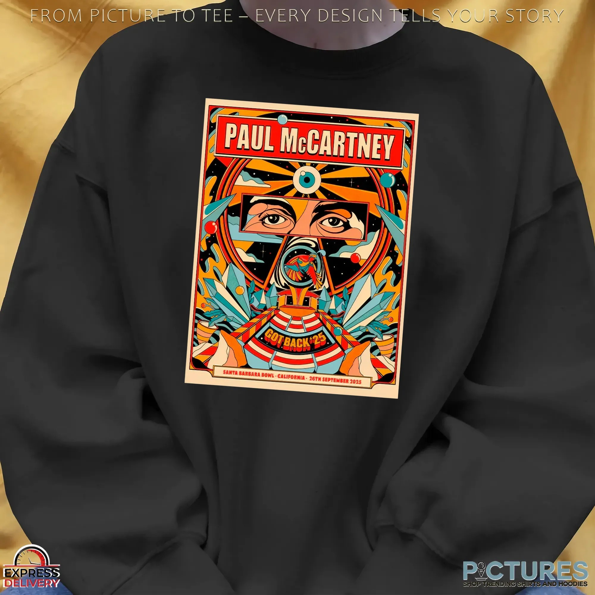 Paul McCartney Got Back Icon 2025 Tour Santa Barbara Event T Shirt - Copy
