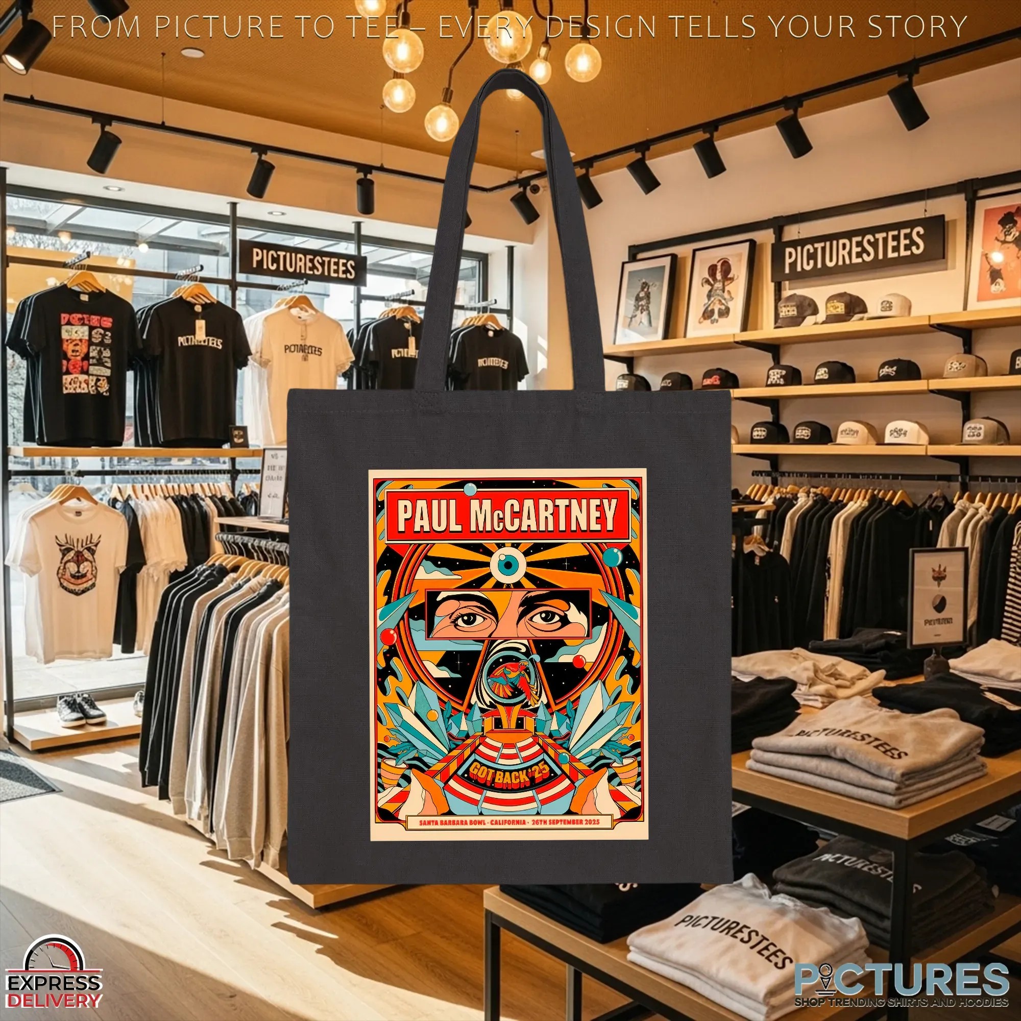 Paul McCartney Got Back Icon 2025 Tour Santa Barbara Event T Shirt - Copy