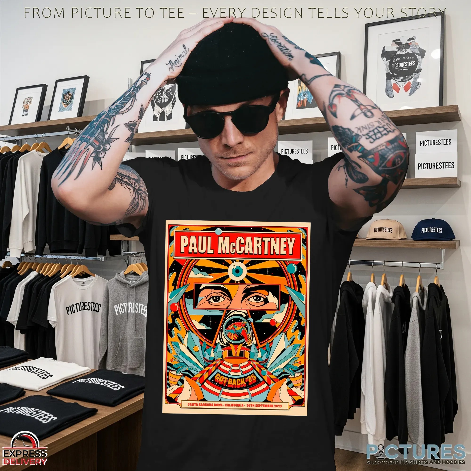 Paul McCartney Got Back Icon 2025 Tour Santa Barbara Event T Shirt - Copy