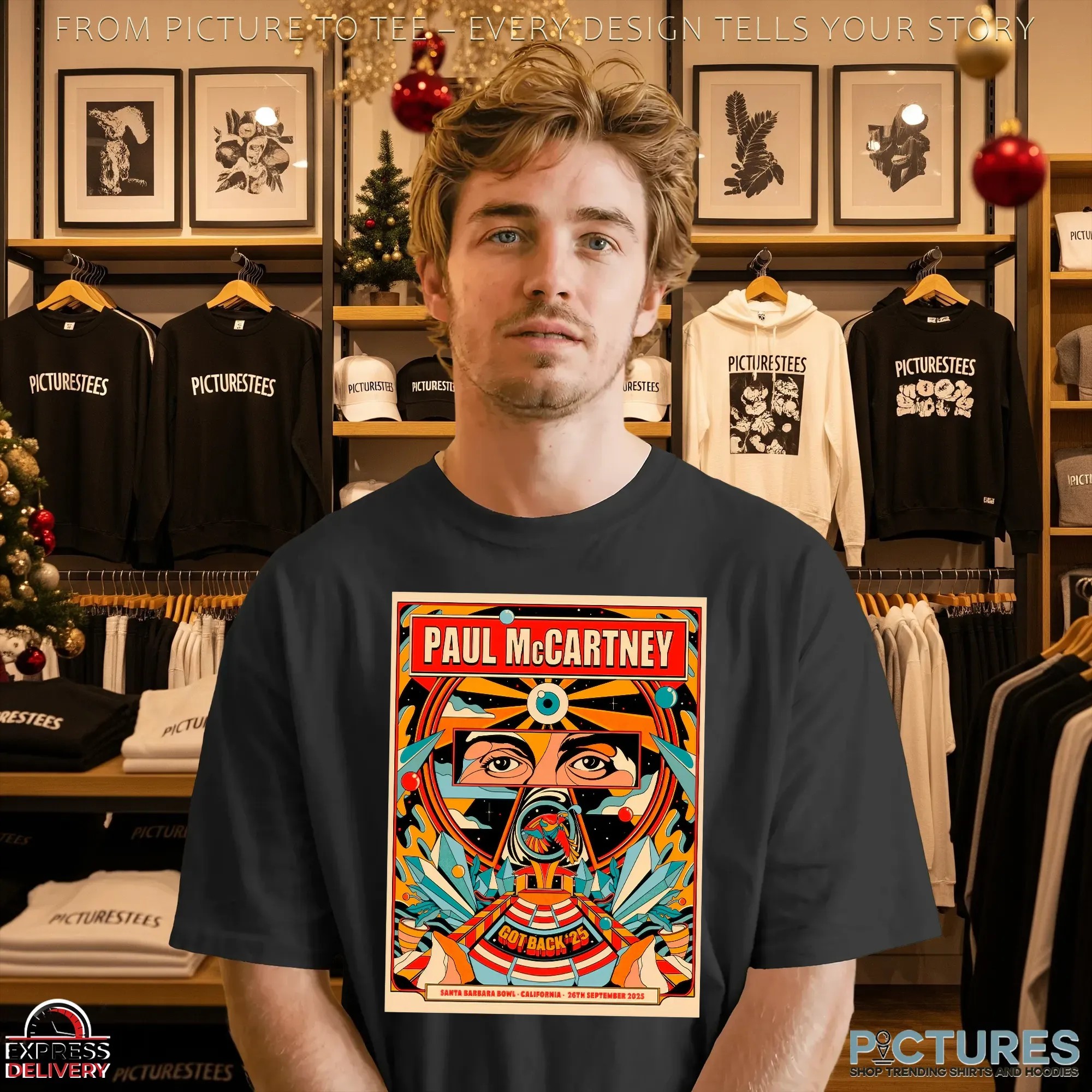 Paul McCartney Got Back Icon 2025 Tour Santa Barbara Event T Shirt - Copy