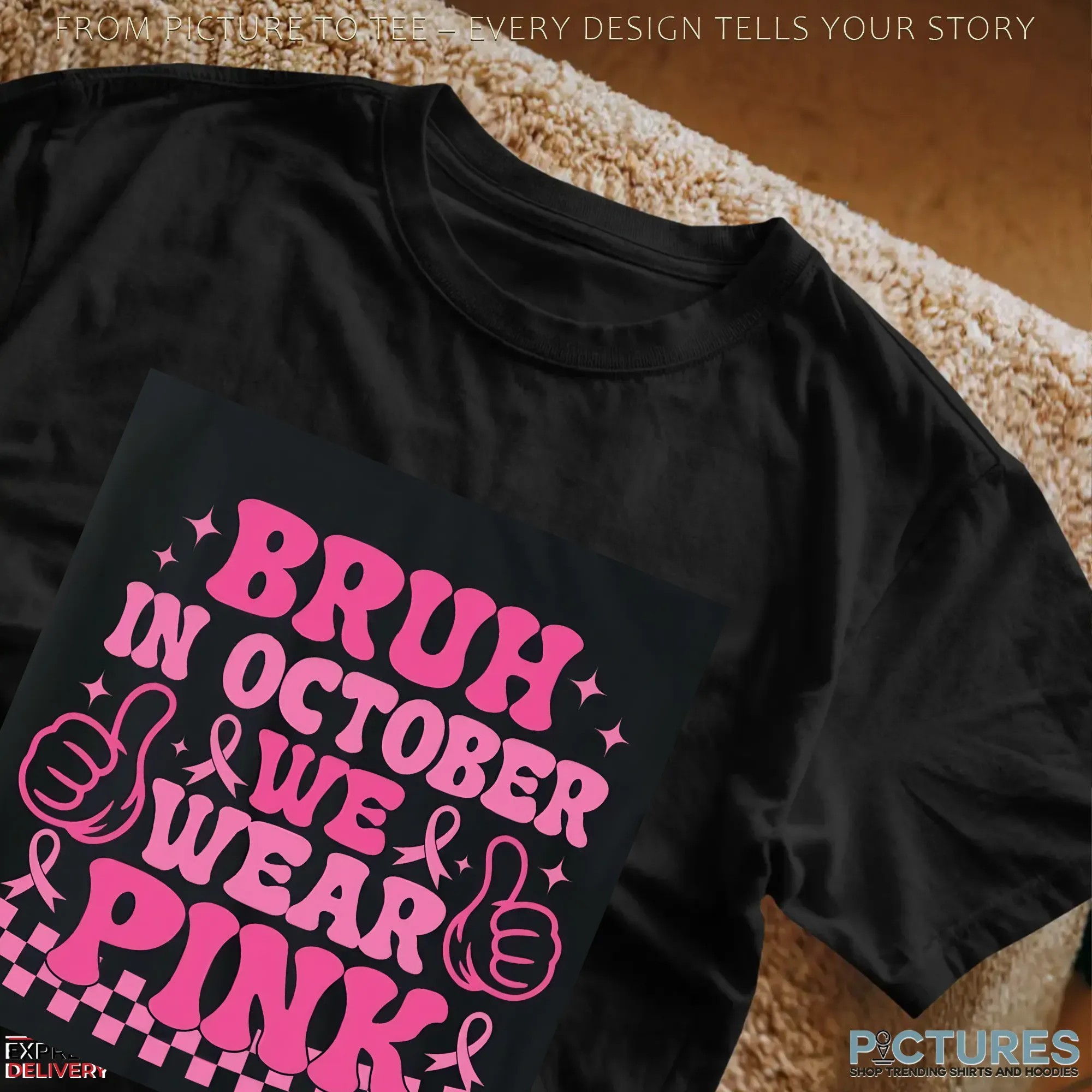 Pink Cancer Ribbon Bruh Breast Cancer Fighter Support T Shirt