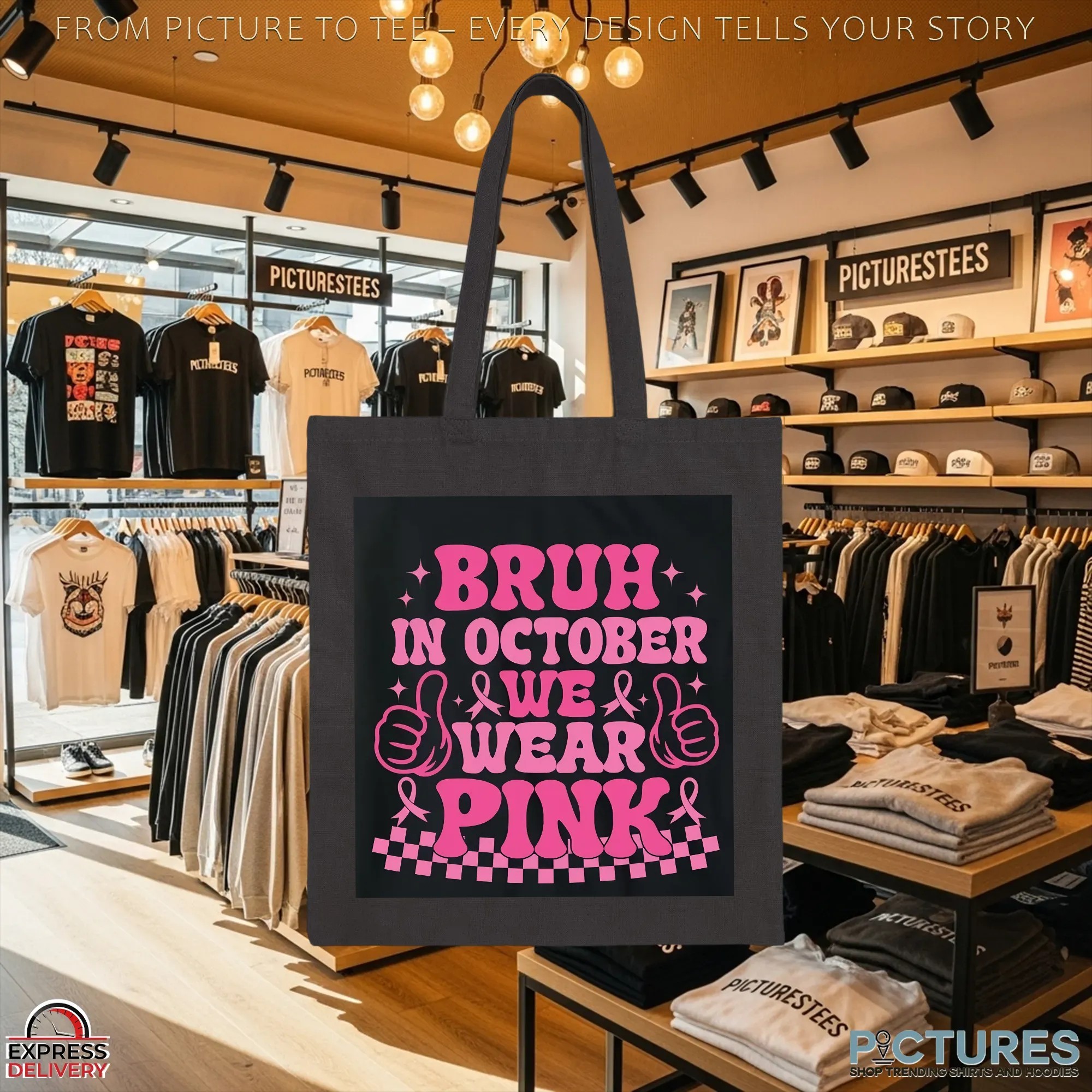 Pink Cancer Ribbon Bruh Breast Cancer Fighter Support T Shirt