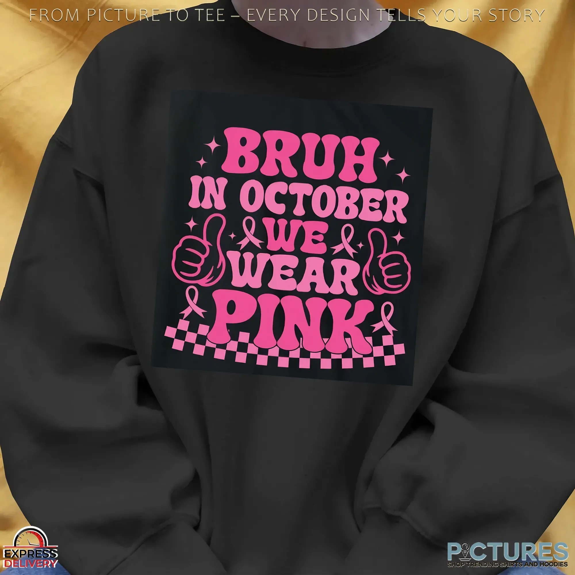 Pink Cancer Ribbon Bruh Breast Cancer Fighter Support T Shirt