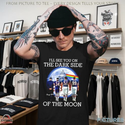 Pink Floyd Chicago Bears I'll See You On The Dark Side Of The Moon Signatures T Shirt