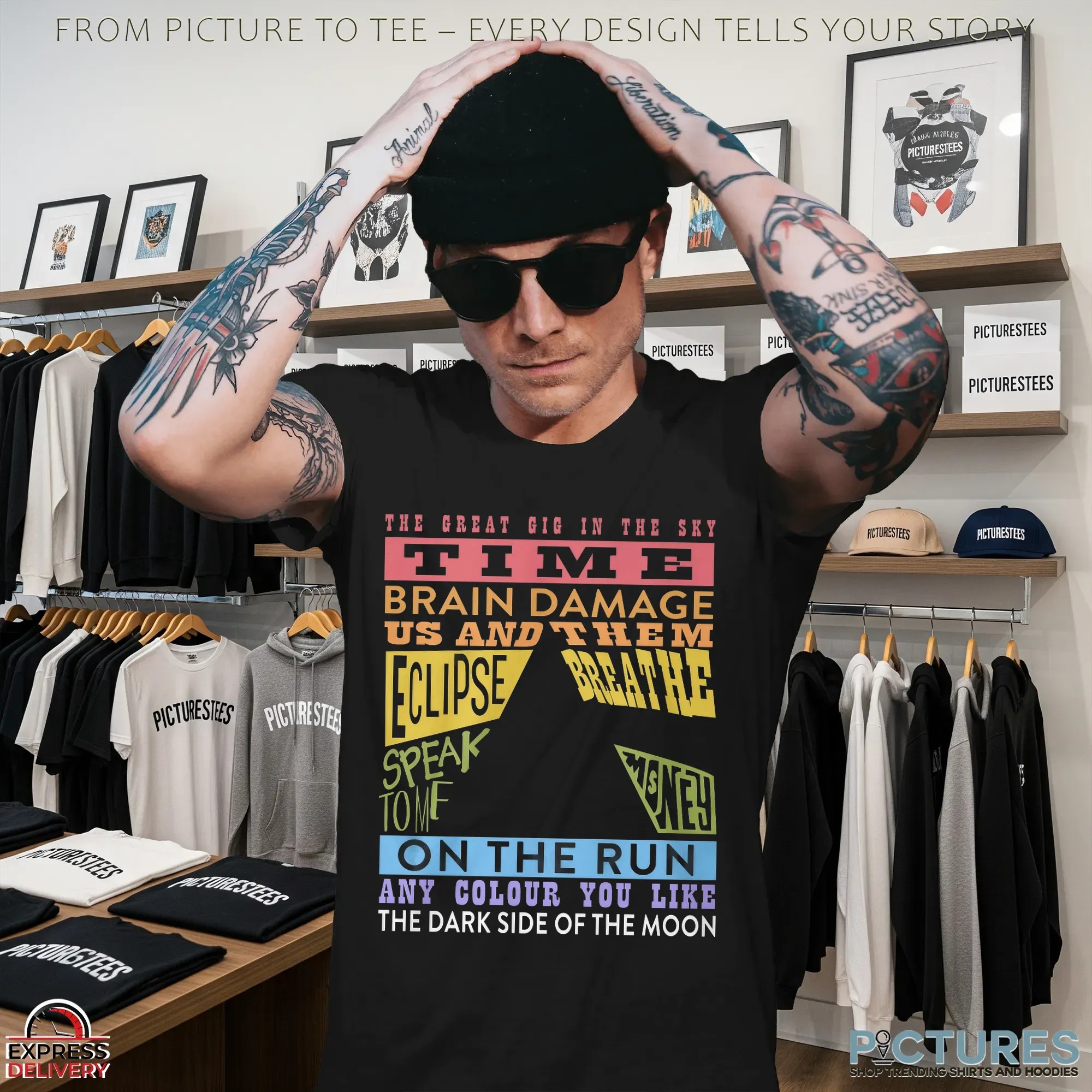 Pink Floyd Tracks The Great Gig In The Sky Time Brain Damage Us And Them Eclipse Breathe On The Run T Shirt
